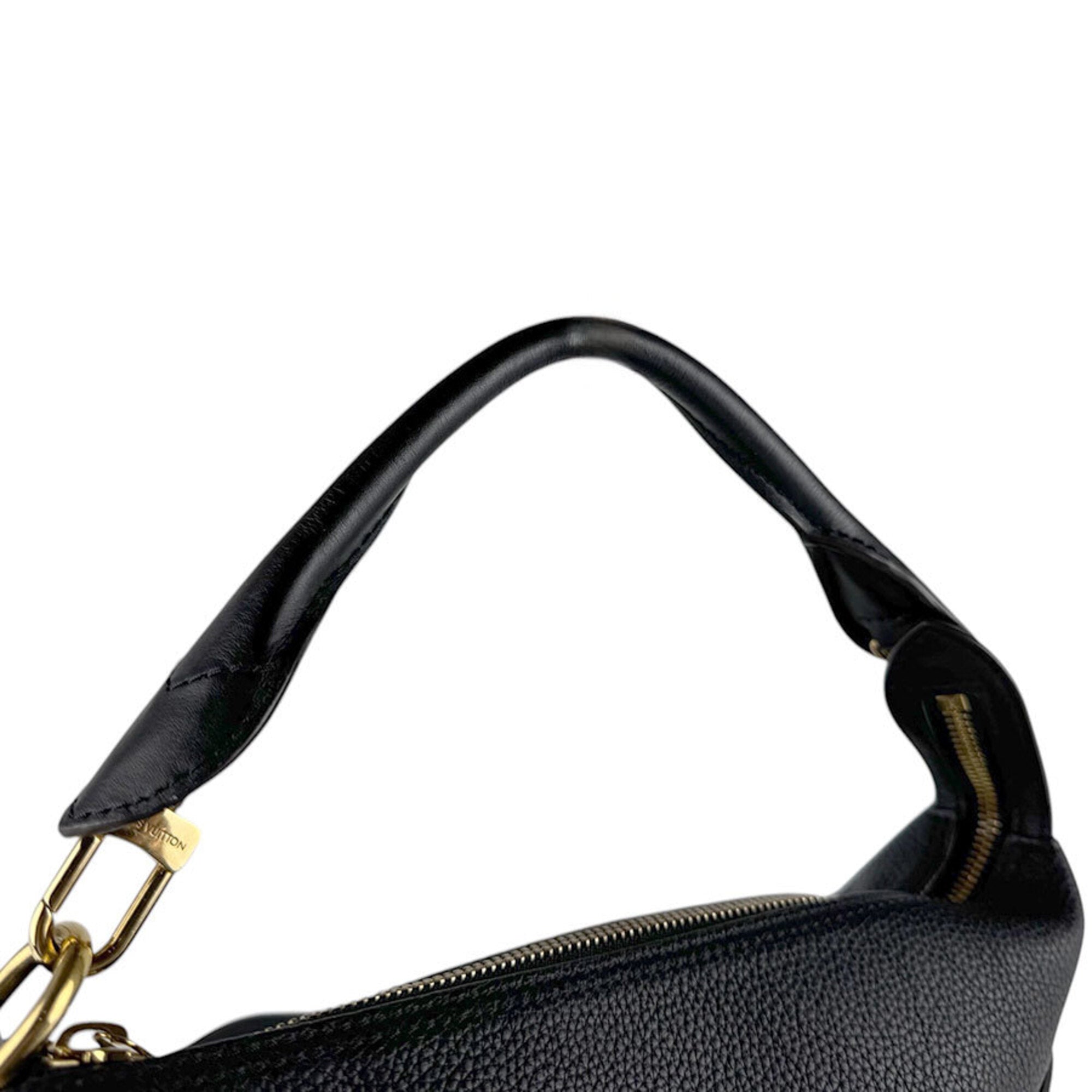 Louis Vuitton Black Leather Handbag Shoulder Bag (Pre-Owned)