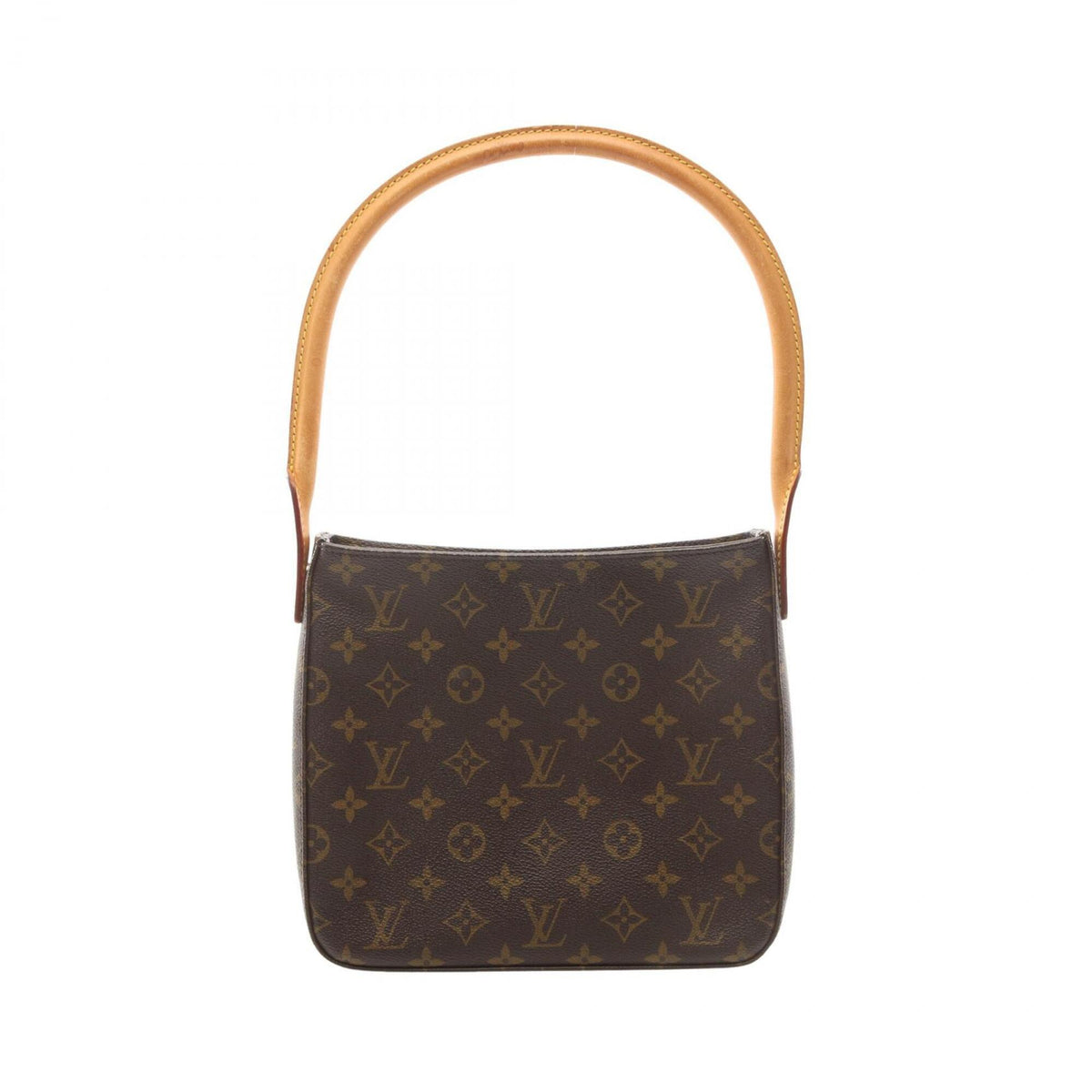 Louis Vuitton Brown Coated Canvas Leather Handbag Shoulder Bag (Pre-Owned)