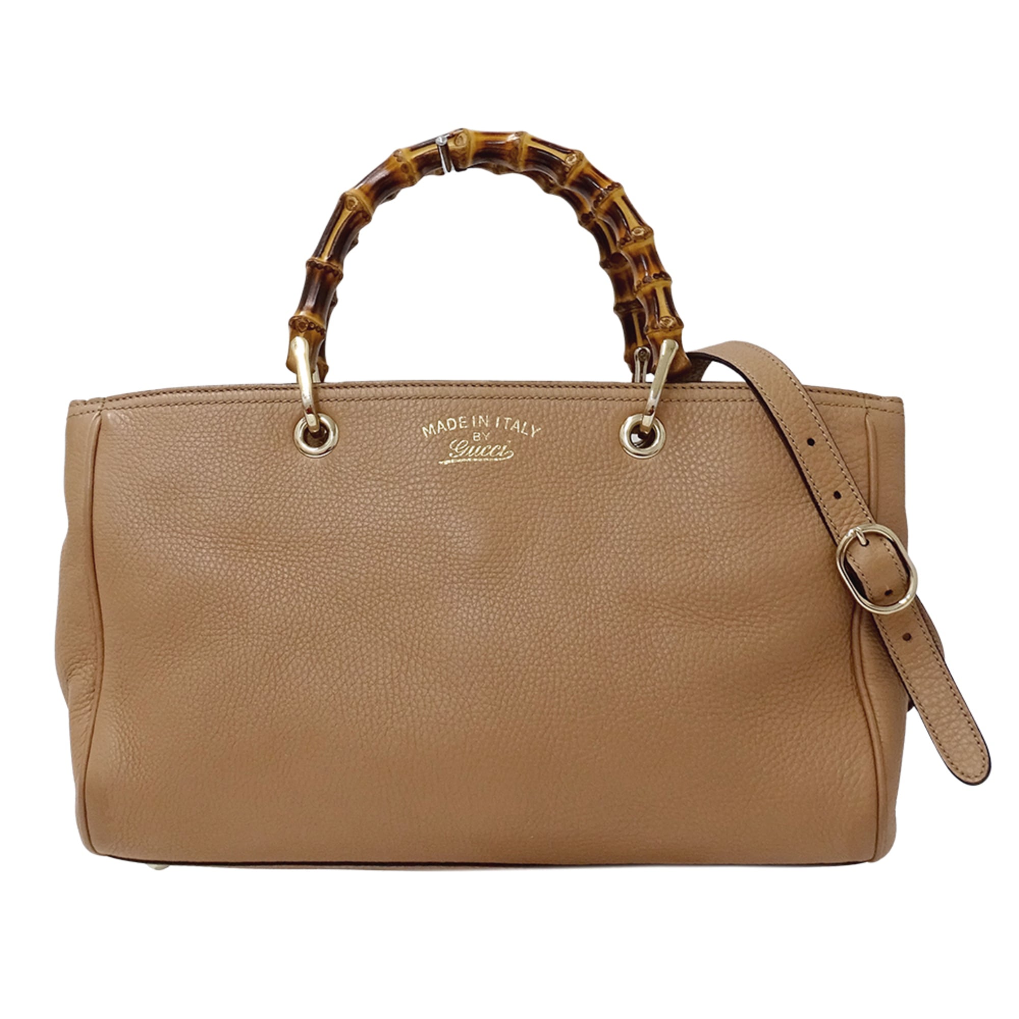 Gucci Beige Leather Handbag Shoulder Bag (Pre-Owned)