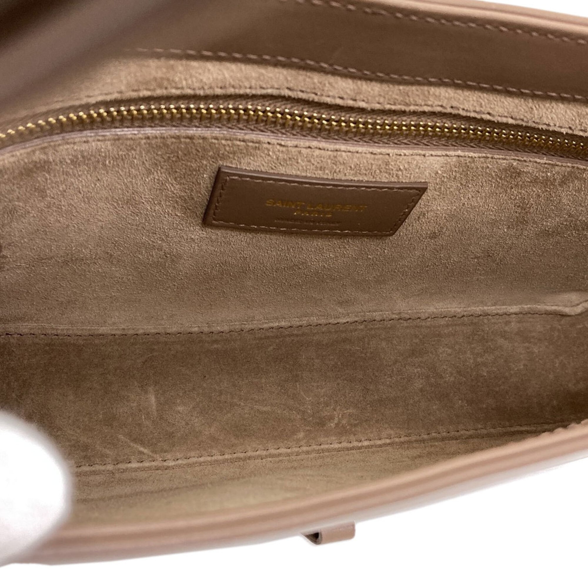 Saint Laurent Grayish Leather Shoulder Bag (Pre-Owned)