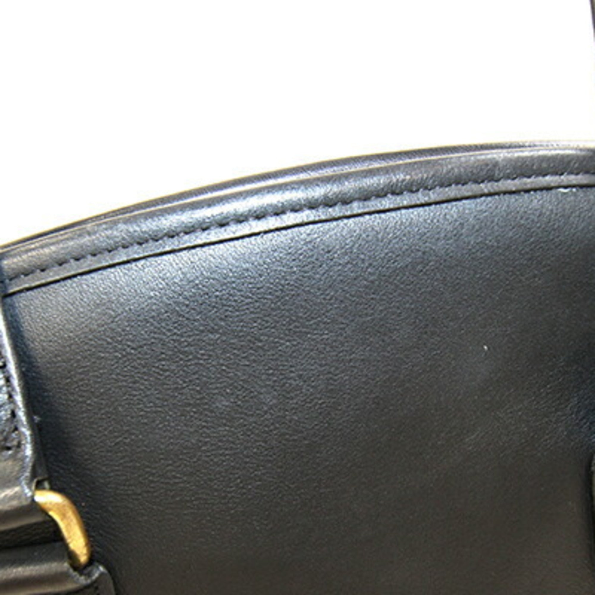 Coach Black Leather Handbag (Pre-Owned)