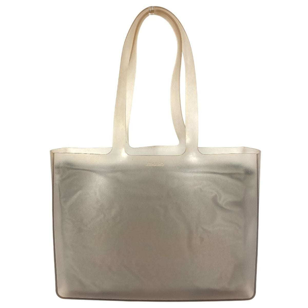Chanel Gray Rubber Vinyl Beach Bag Shoulder Bag Tote Bag (Pre-Owned)