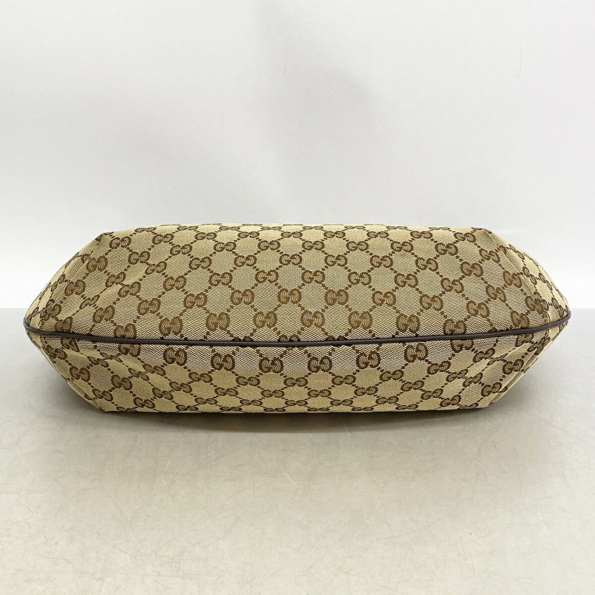 Gucci Beige Brown Canvas Shoulder Bag (Pre-Owned)