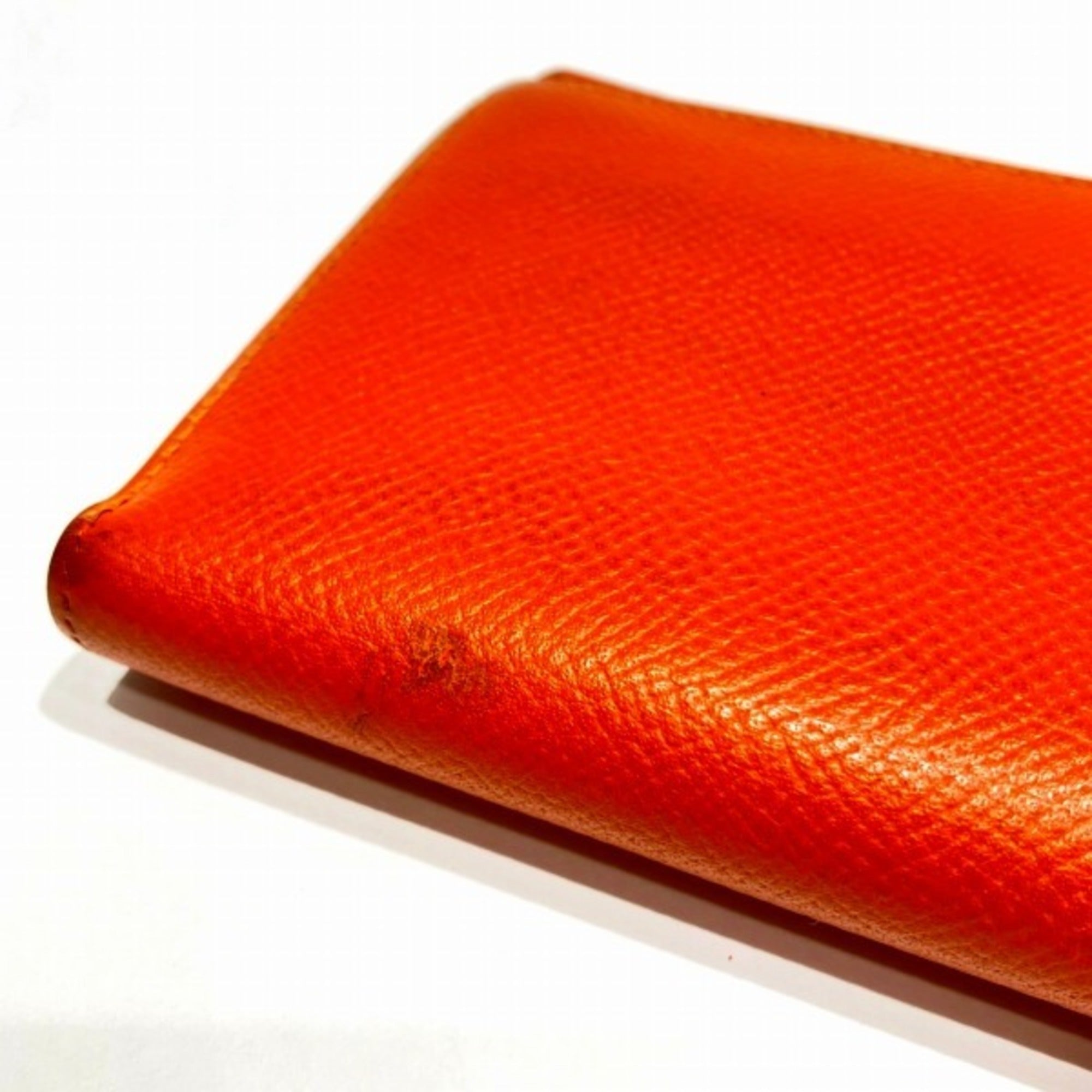 Hermes Orange Leather Long Wallet (Bi-Fold) (Pre-Owned)