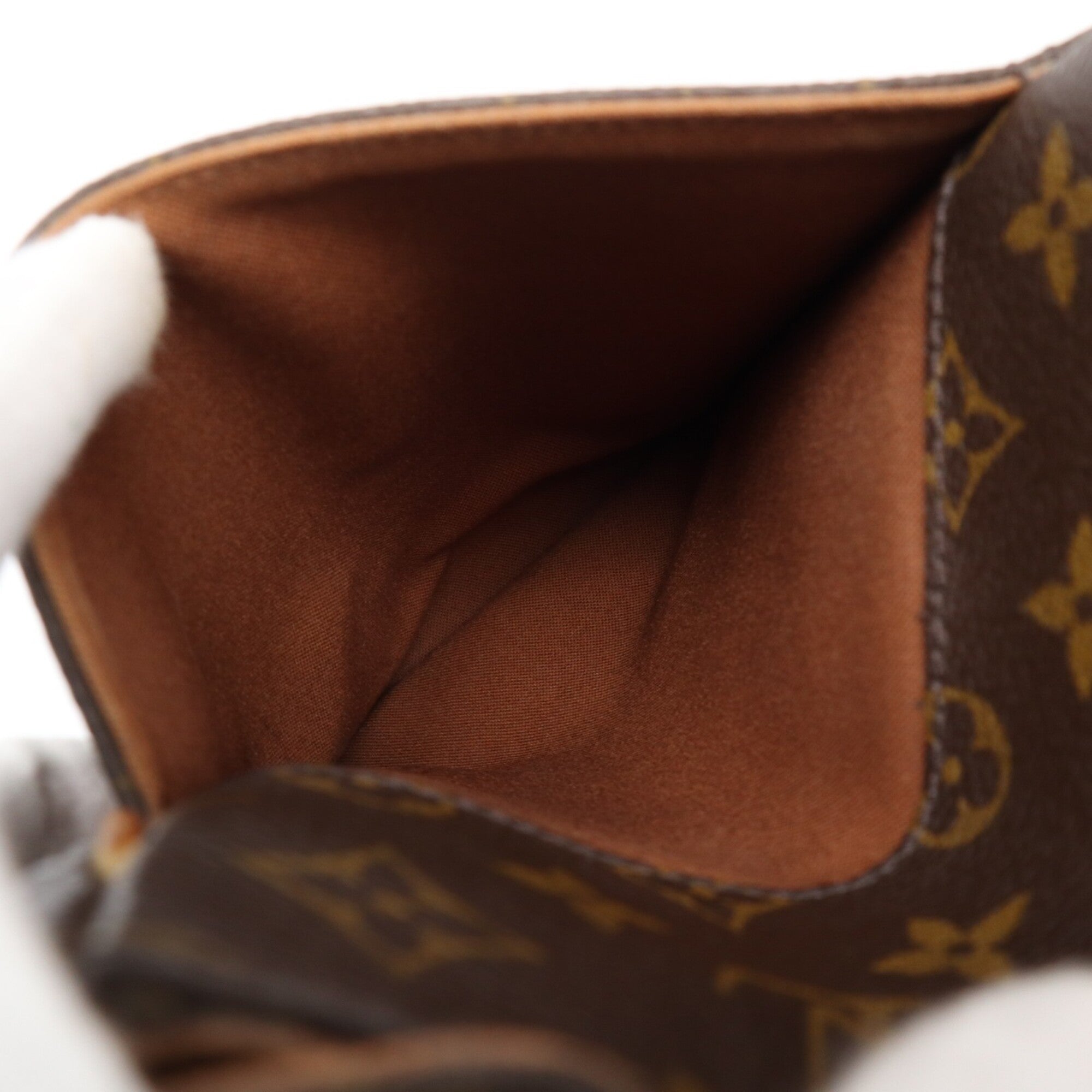 Louis Vuitton Beige Brown Monogram Coated Canvas Leather Shoulder Bag (Pre-Owned)