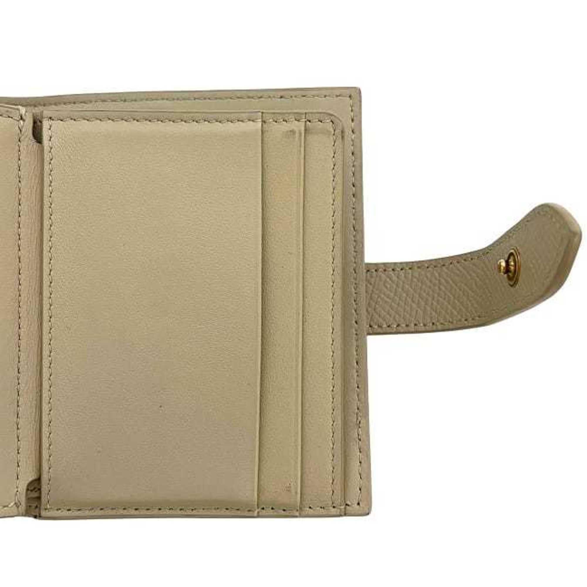 Celine Beige Cream Leather Wallet (Bi-Fold) (Pre-Owned)
