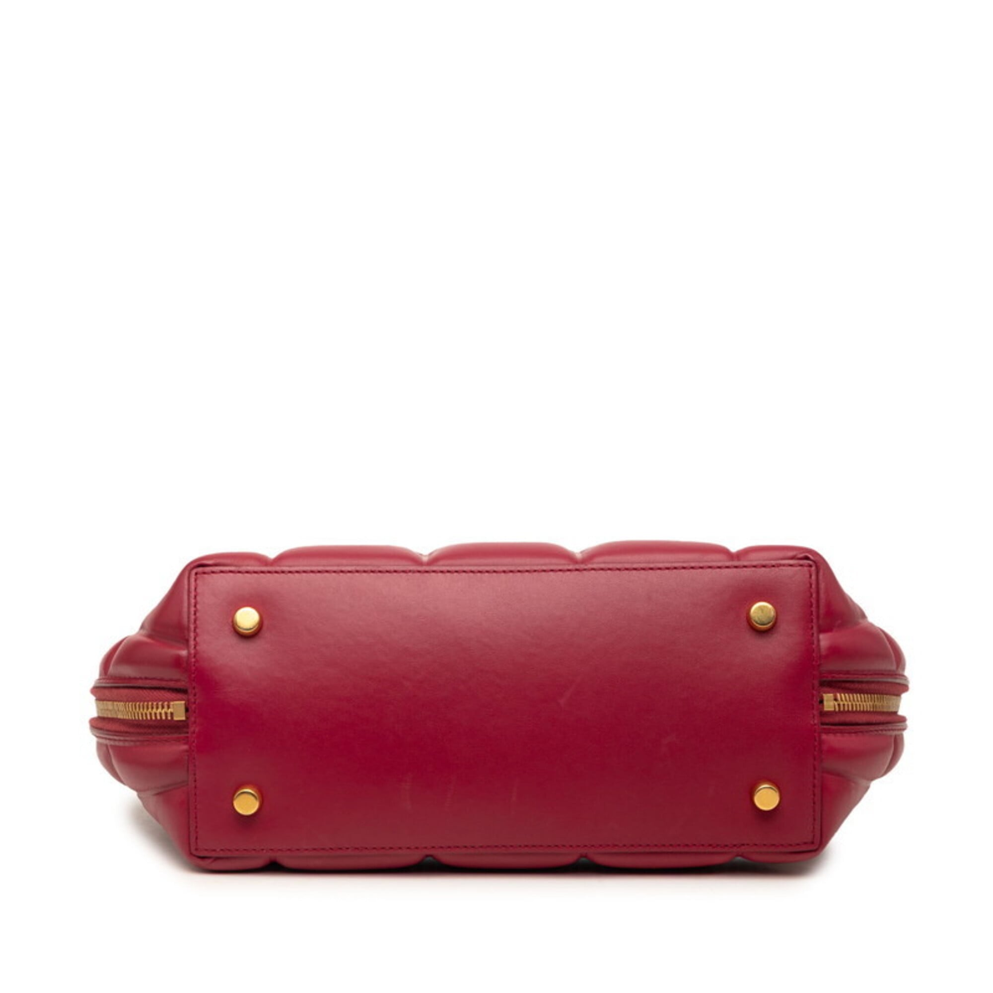 Bottega Veneta Red Color Leather Handbag Shoulder Bag (Pre-Owned)