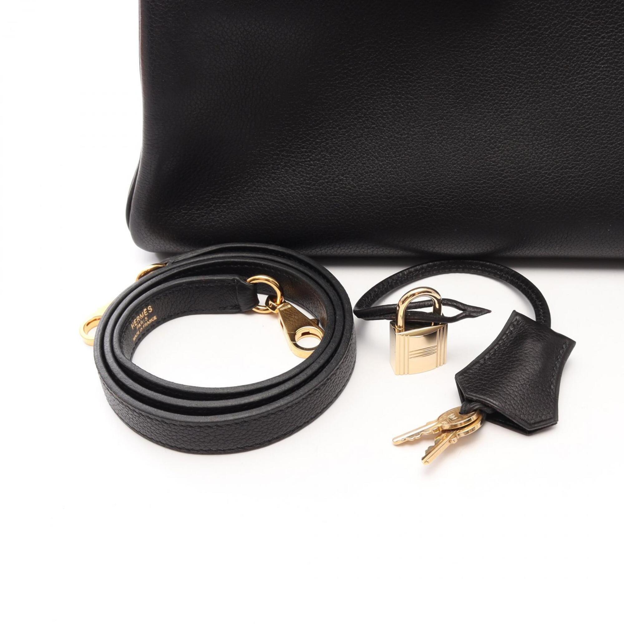 Hermes Black Evergrain Leather Handbag (Pre-Owned)
