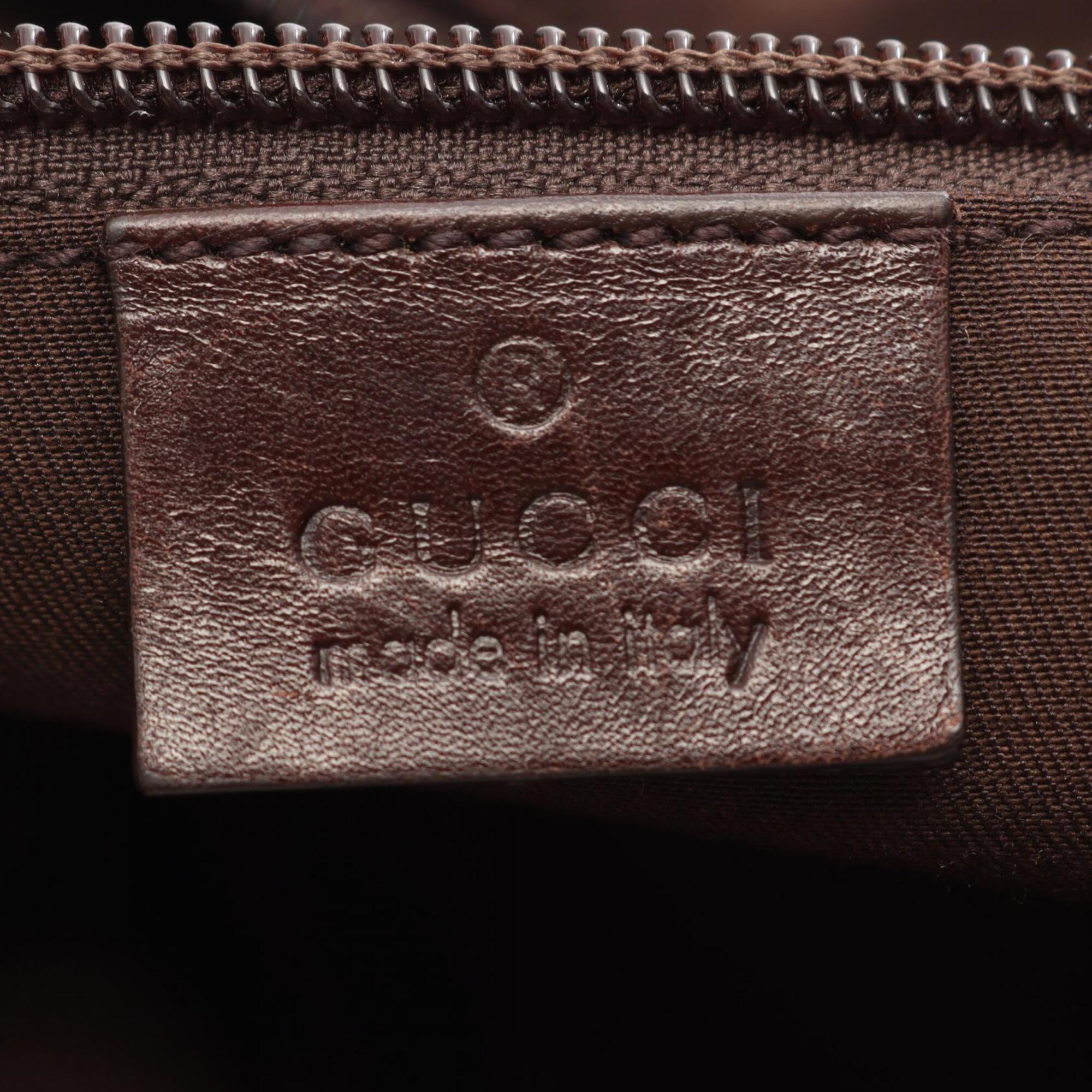 Gucci Beige Brown Gg Canvas Leather Fanny Pack Handbag (Pre-Owned)