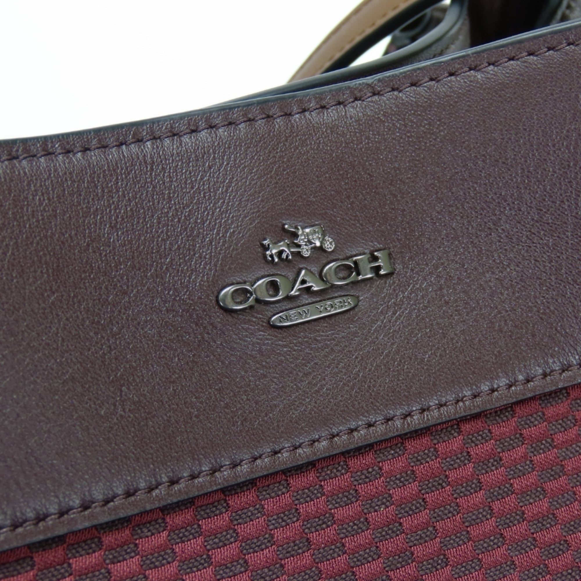 Coach Bordeaux Brown Canvas Tote Bag (Pre-Owned)