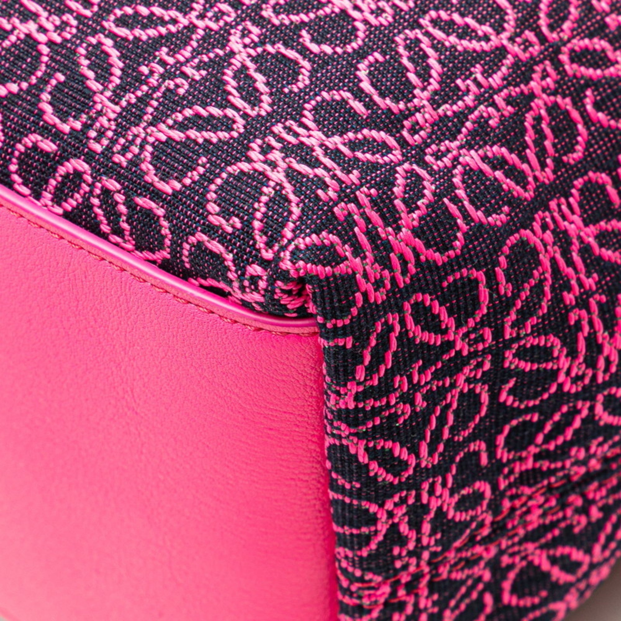 Loewe Pink Leather Jacquard Handbag (Pre-Owned)