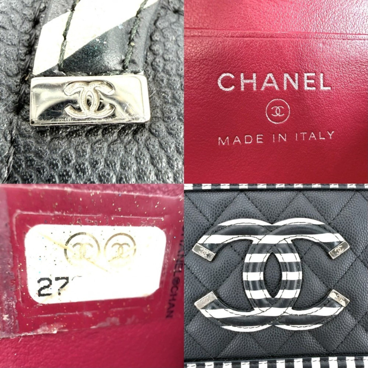 Chanel Matelasse Black Grained Calfskin Shoulder Bag (Pre-Owned)
