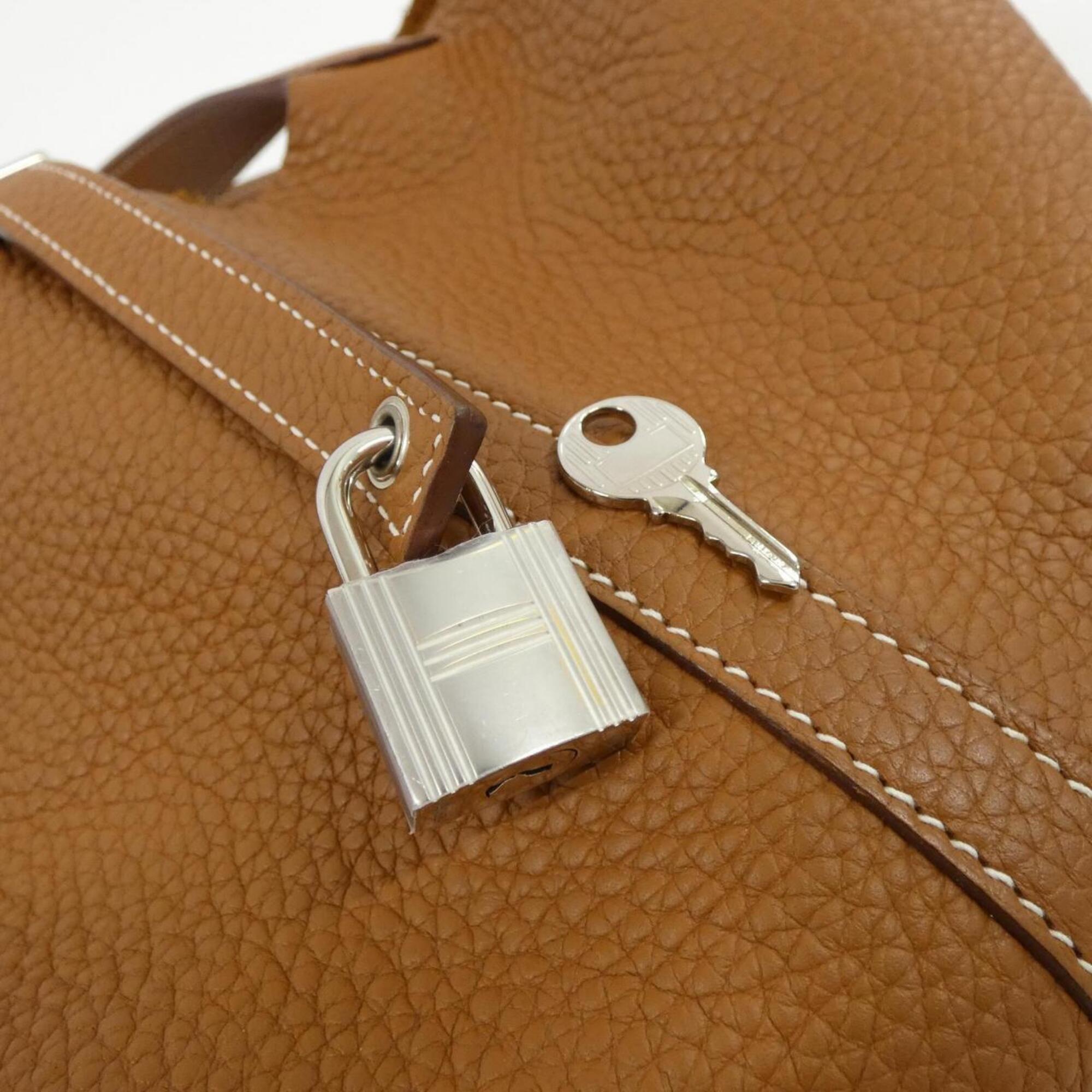 Hermes Brown Taurillon Clemence Leather Handbag (Pre-Owned)