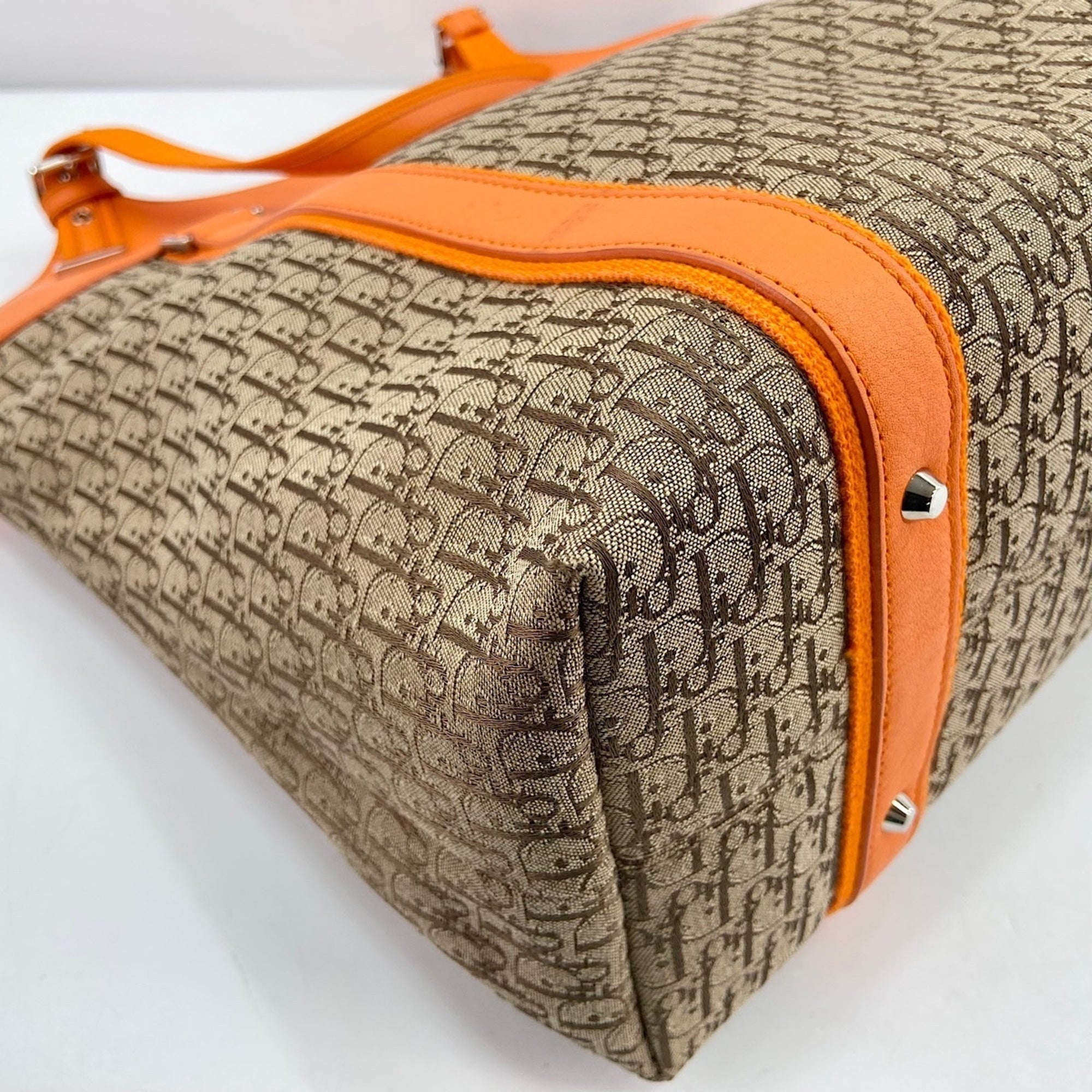 Christian Dior Orange Canvas Tote Bag (Pre-Owned)
