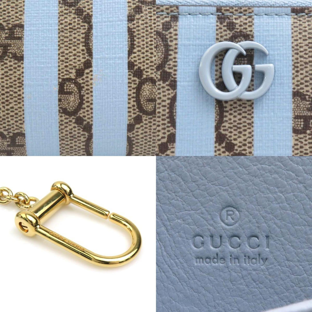 Gucci Blue Brown Gg Supreme Canvas Coin Purse/Coin Case (Pre-Owned)