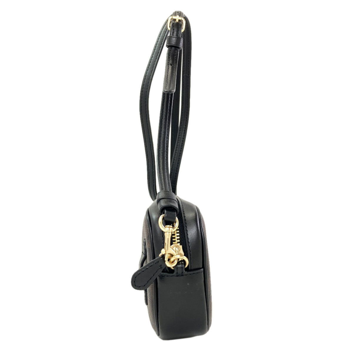 Coach Dark Brown Signature Line Pvc Shoulder Bag (Pre-Owned)