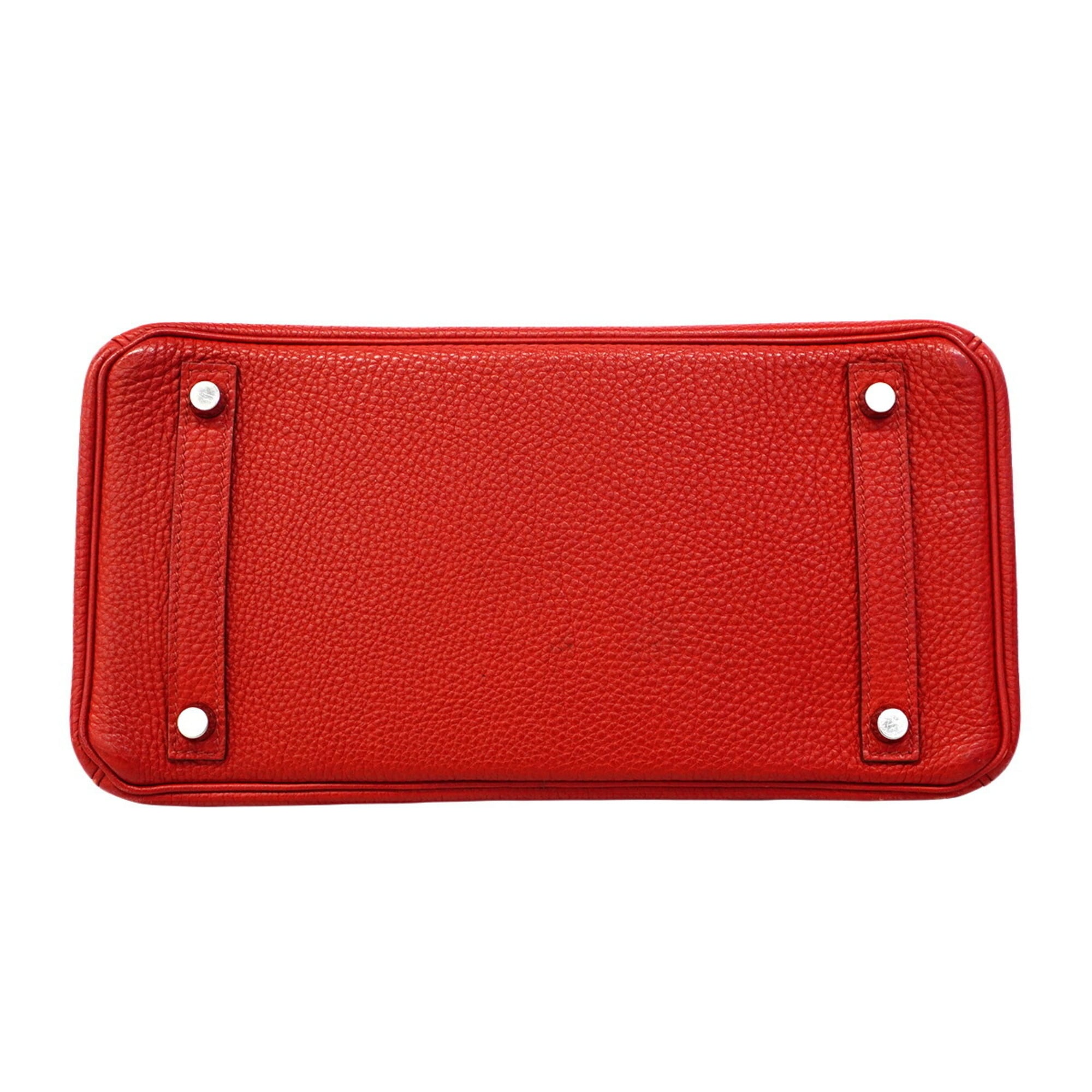 Hermes Rouge Casaque Togo Leather Handbag (Pre-Owned)