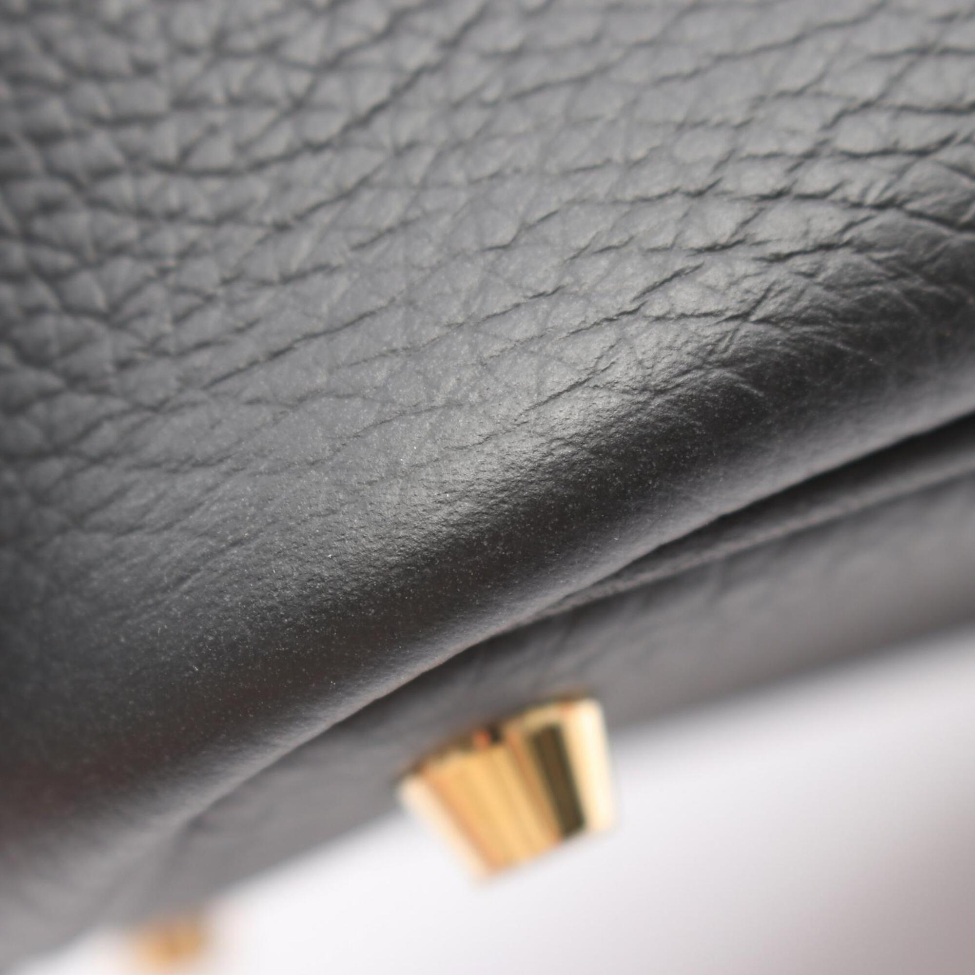Hermes Black Taurillon Clemence Leather Handbag (Pre-Owned)