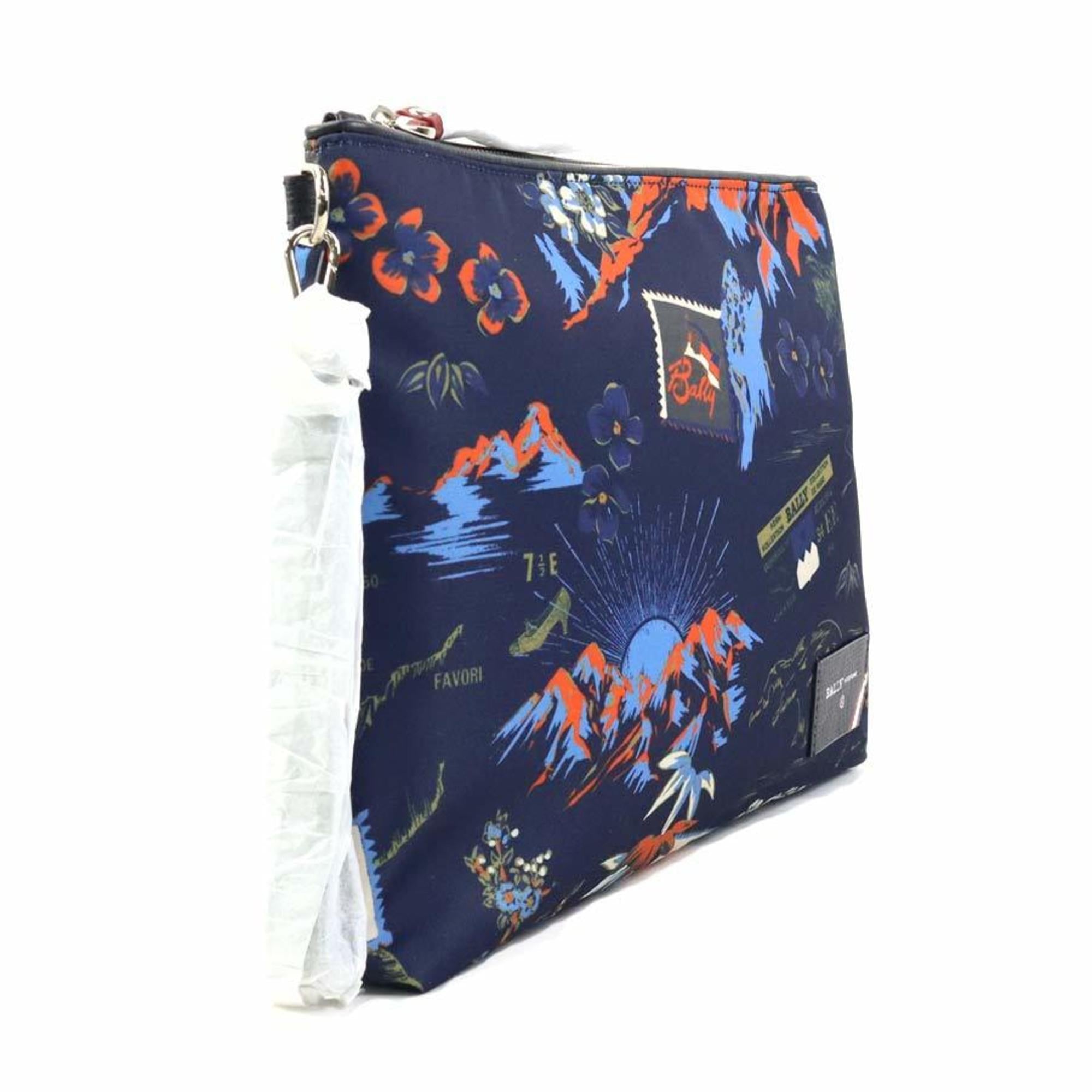 Bally Navy Nylon Clutch Bag (Pre-Owned)