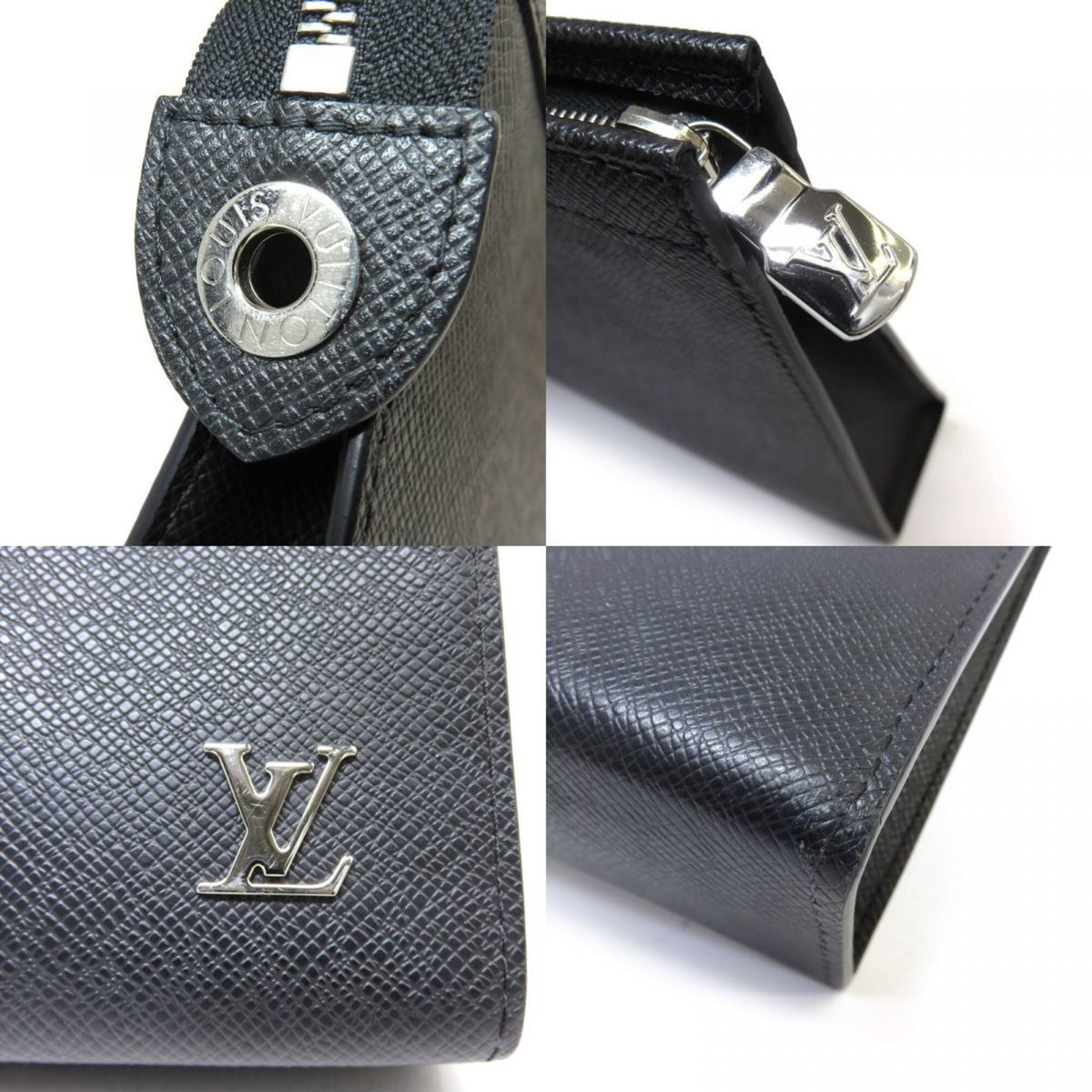Louis Vuitton Black Taiga Leather Clutch Bag Pochette (Pre-Owned)