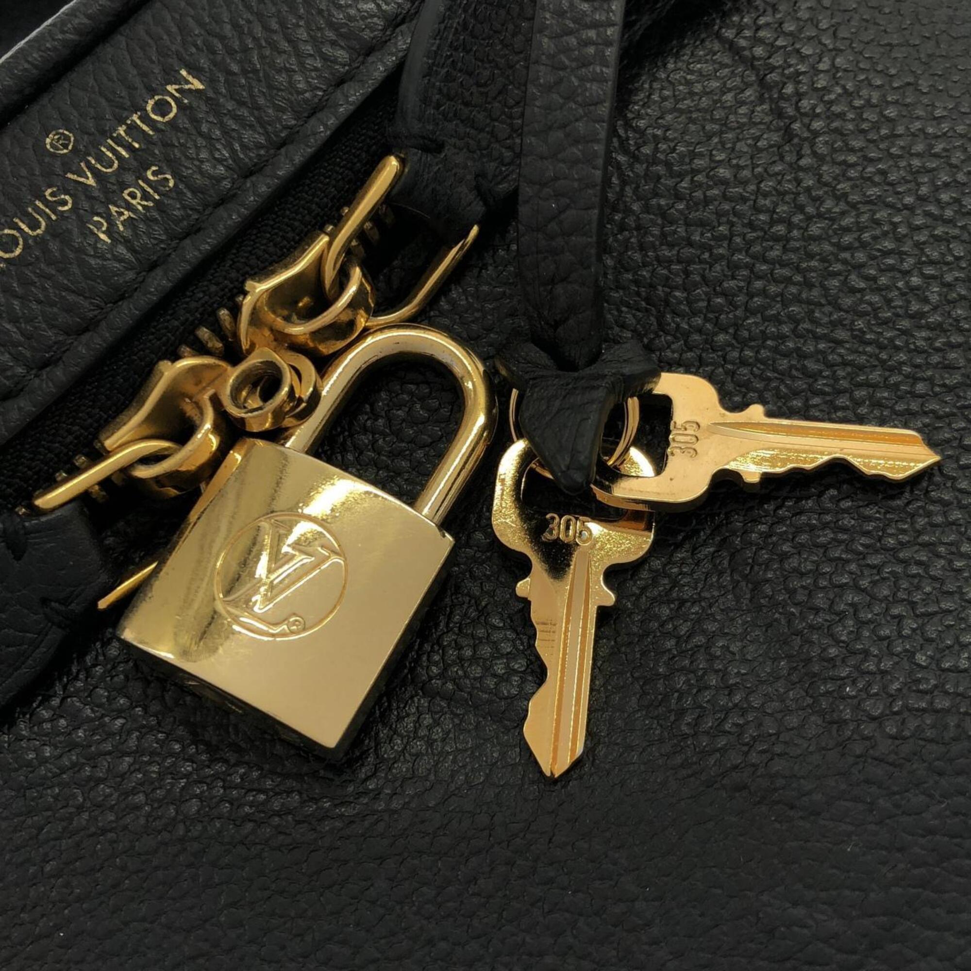 Louis Vuitton Black Leather Handbag (Pre-Owned)