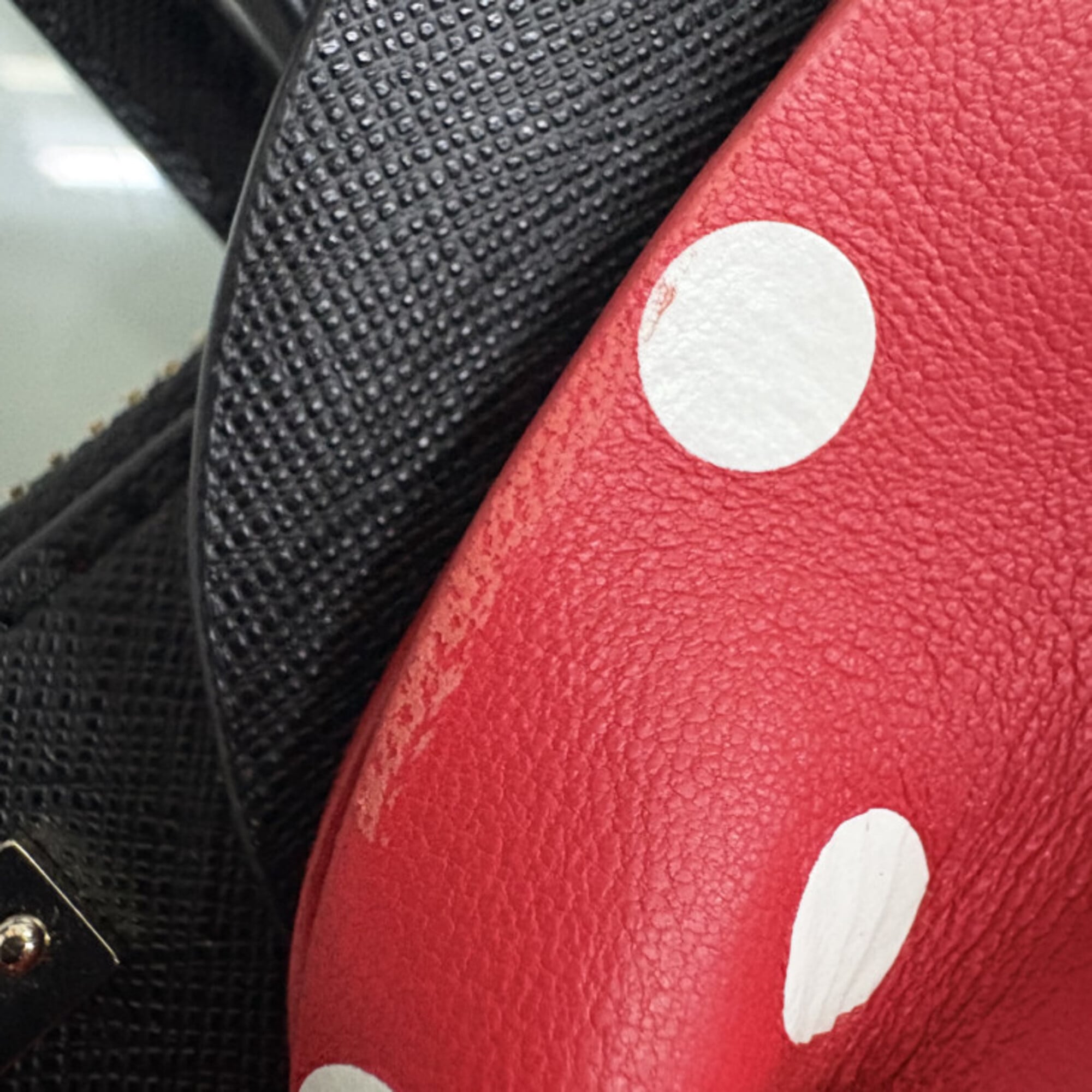 Kate Spade Black Red Color Leather Handbag Shoulder Bag (Pre-Owned)