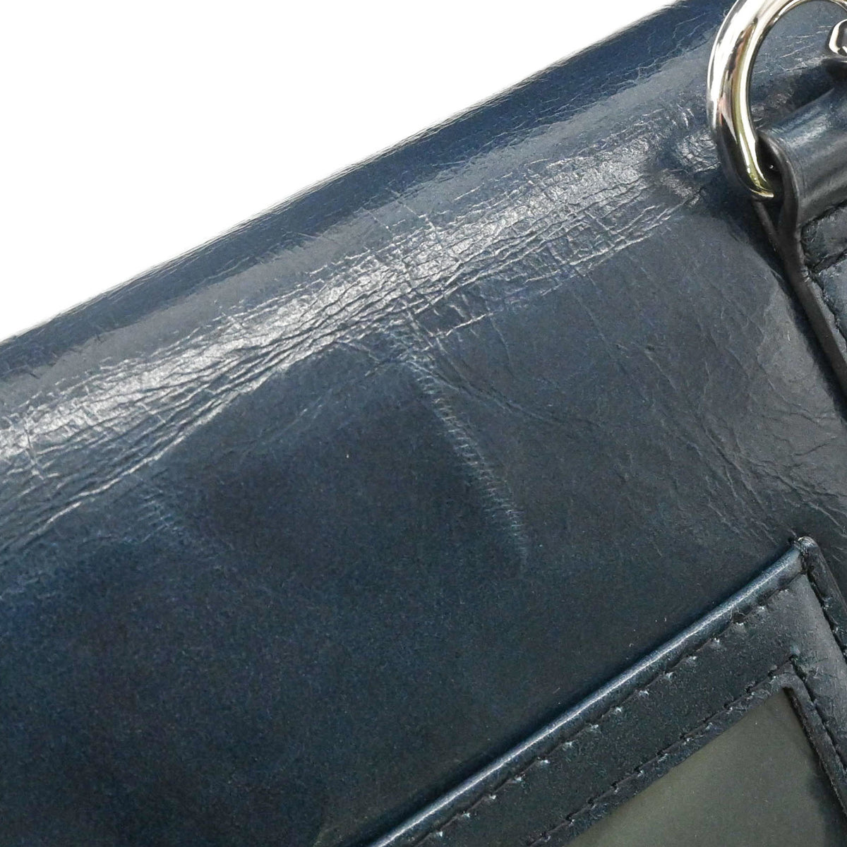 Prada Navy Leather Shoulder Bag Sling Bag (Pre-Owned)