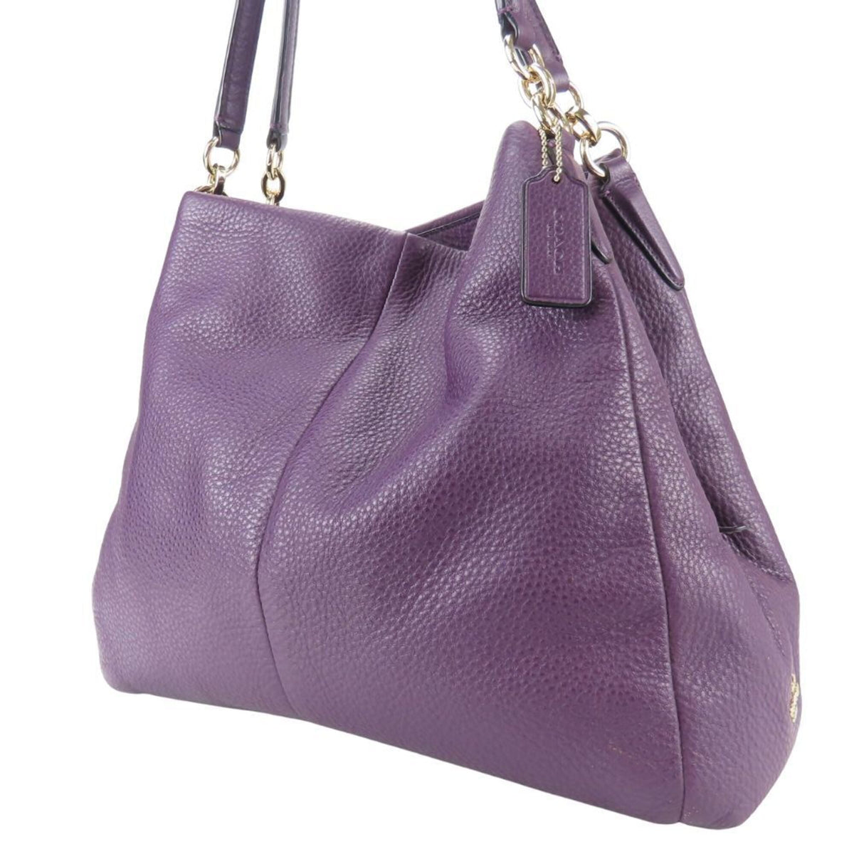 Coach Purple Leather Tote Bag (Pre-Owned)