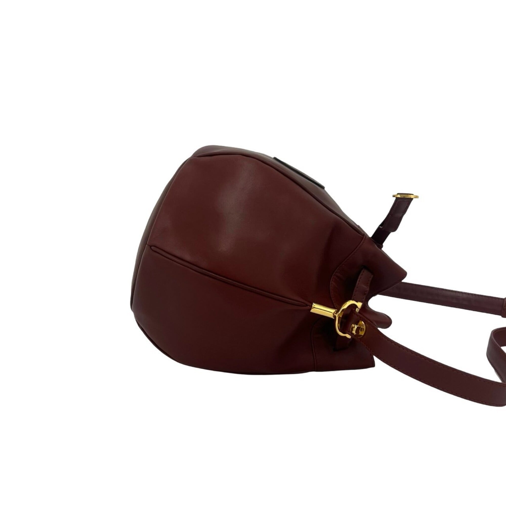 Cartier Wine Red Leather Shoulder Bag (Pre-Owned)
