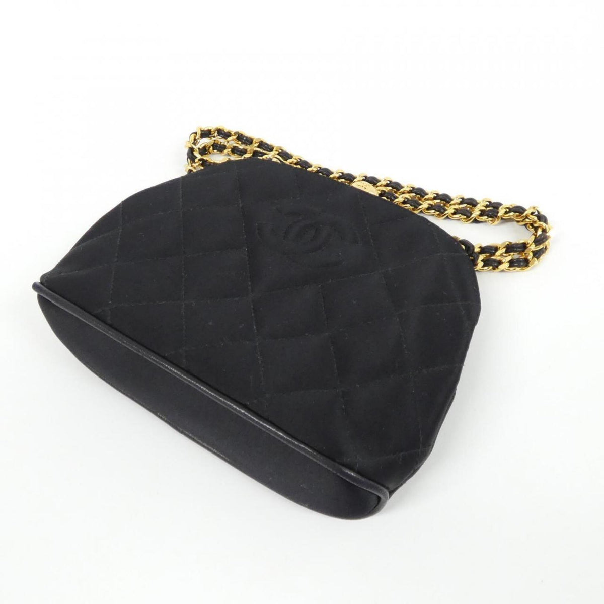 Chanel Black Satin Handbag (Pre-Owned)