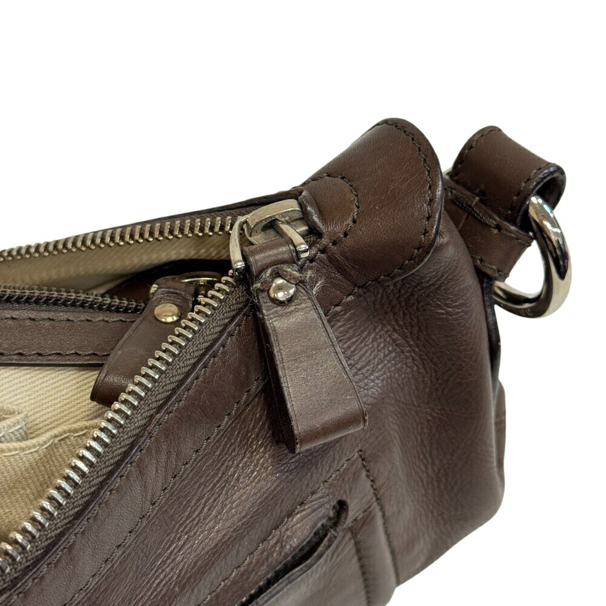 Bally Brown Leather Shoulder Bag (Pre-Owned)