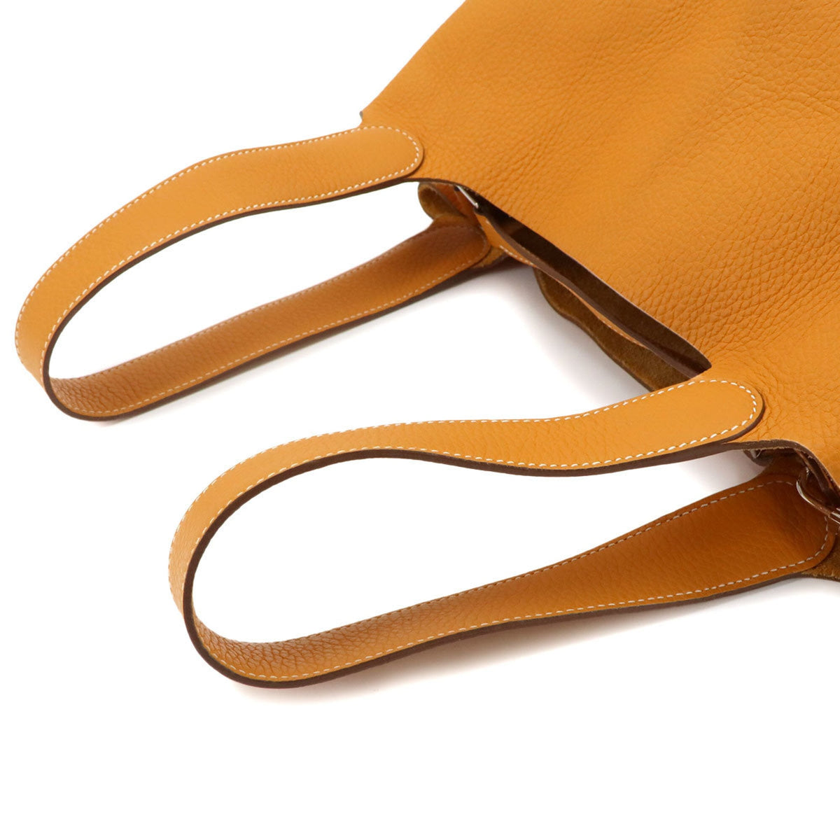 Hermes Moutarde Taurillon Clemence Leather Handbag (Pre-Owned)