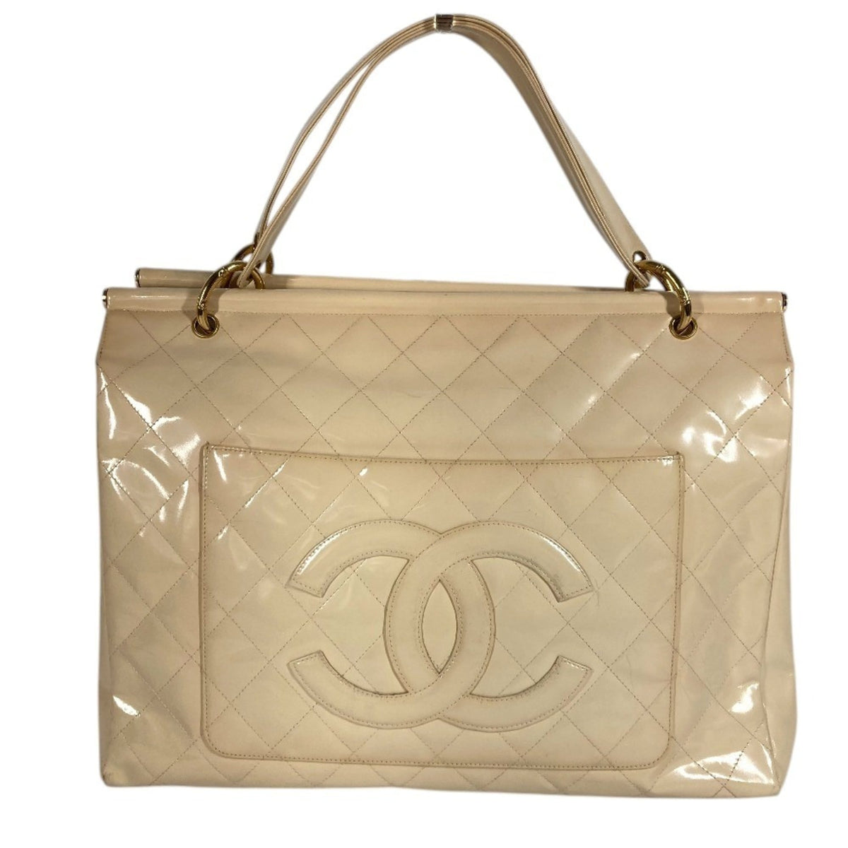 Chanel Matelasse White Leather Handbag (Pre-Owned)