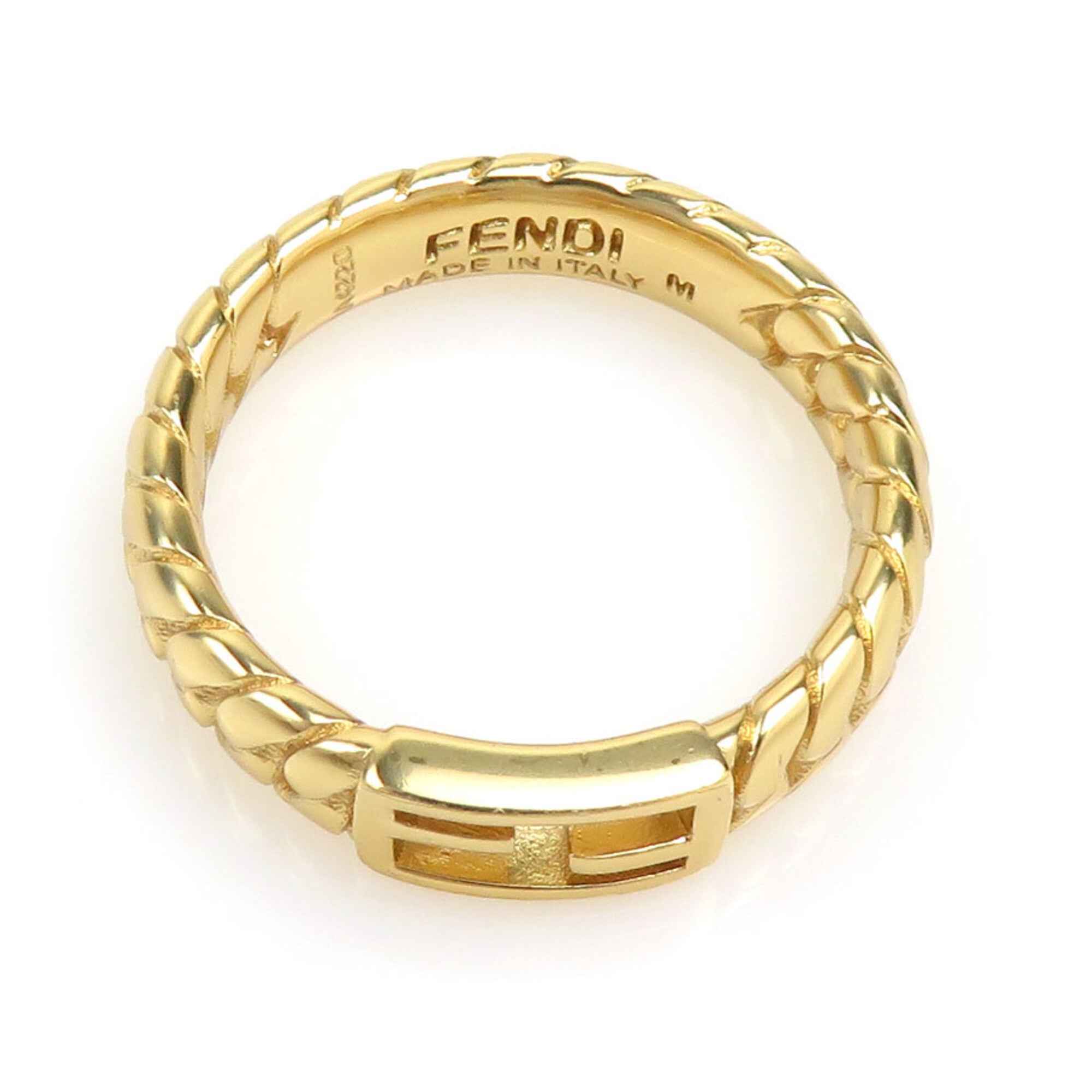 Fendi Gold Metal Band Ring (Pre-Owned)