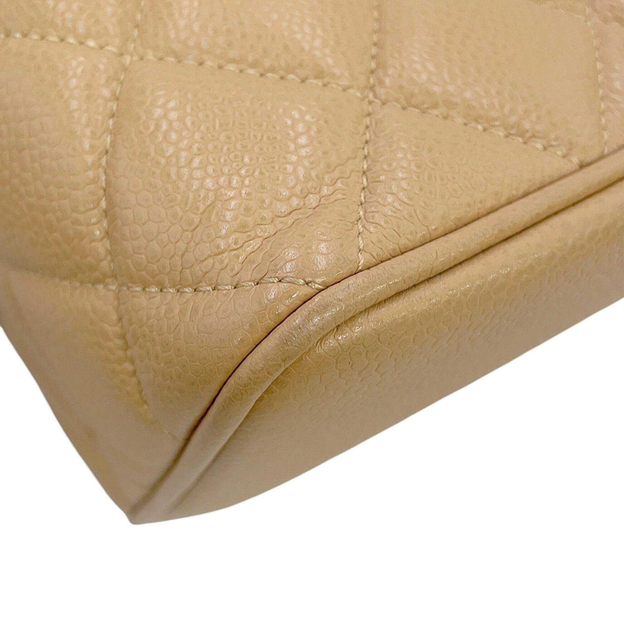 Chanel Matelasse Beige Grained Calfskin Handbag Tote Bag (Pre-Owned)