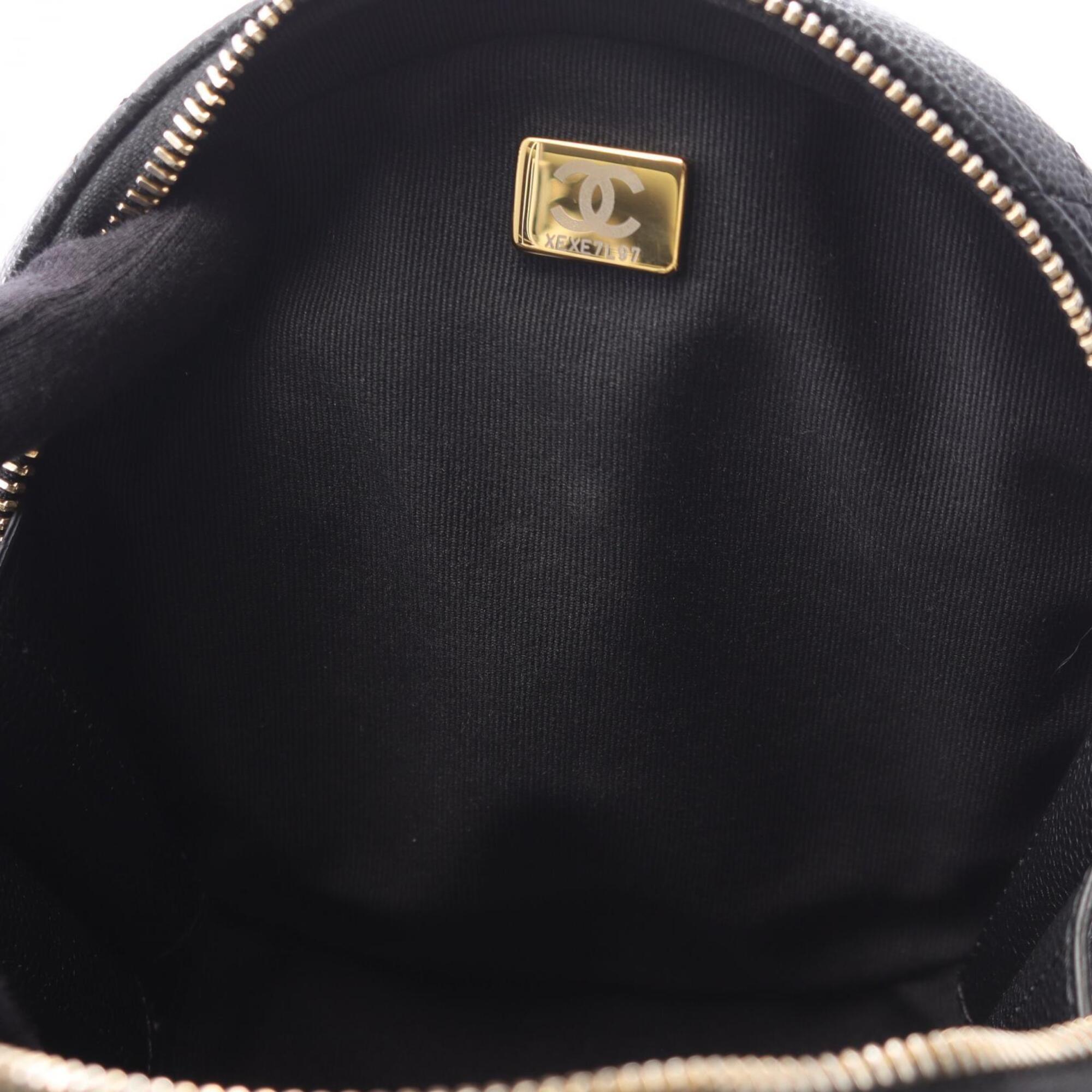 Chanel Black Grained Calfskin Handbag Shoulder Bag (Pre-Owned)