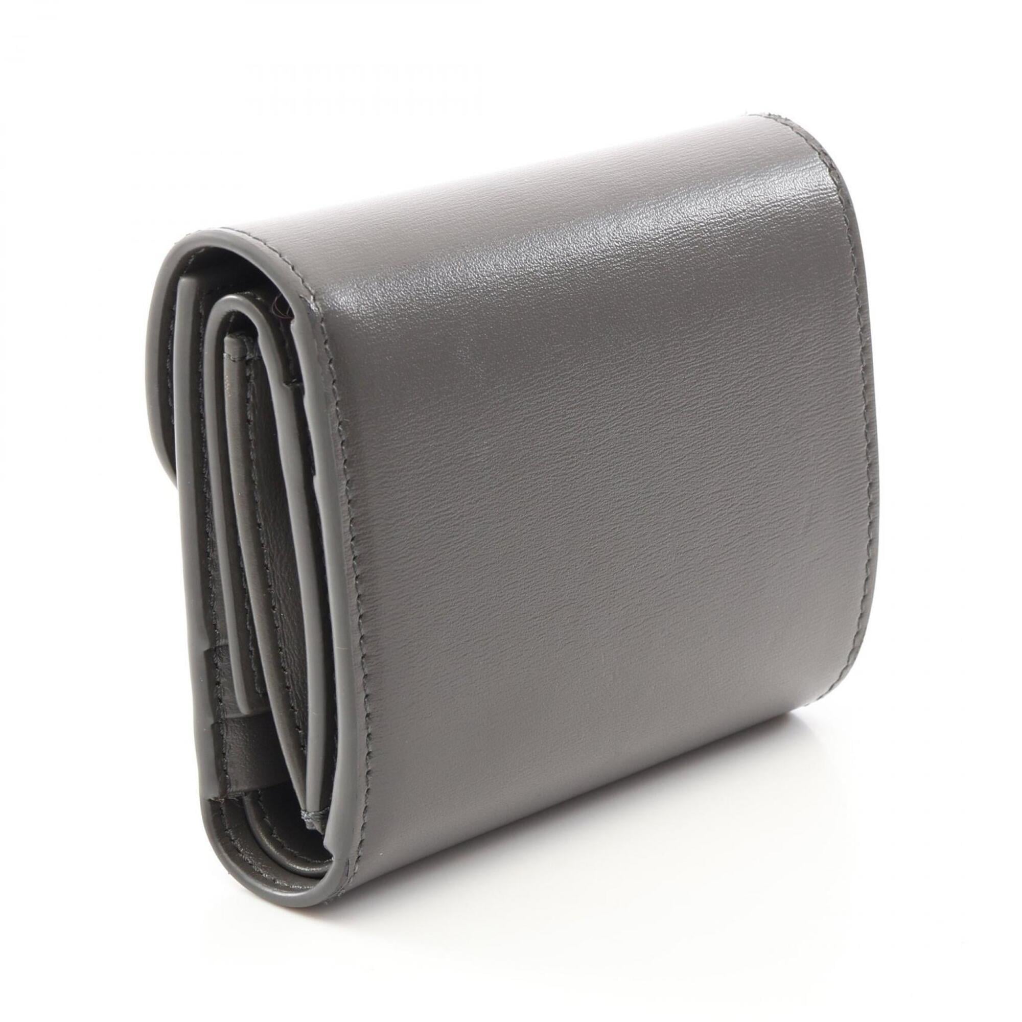 Celine Gray Leather Wallet (Tri-Fold) (Pre-Owned)