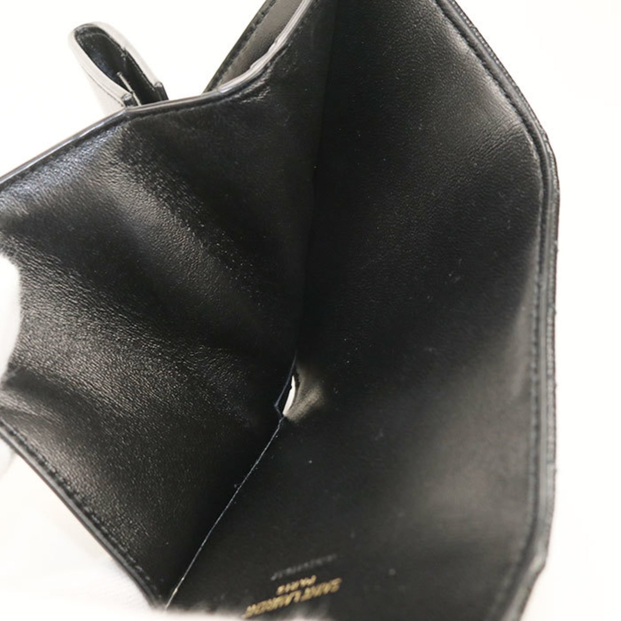 Saint Laurent Black Leather Wallet (Tri-Fold) (Pre-Owned)