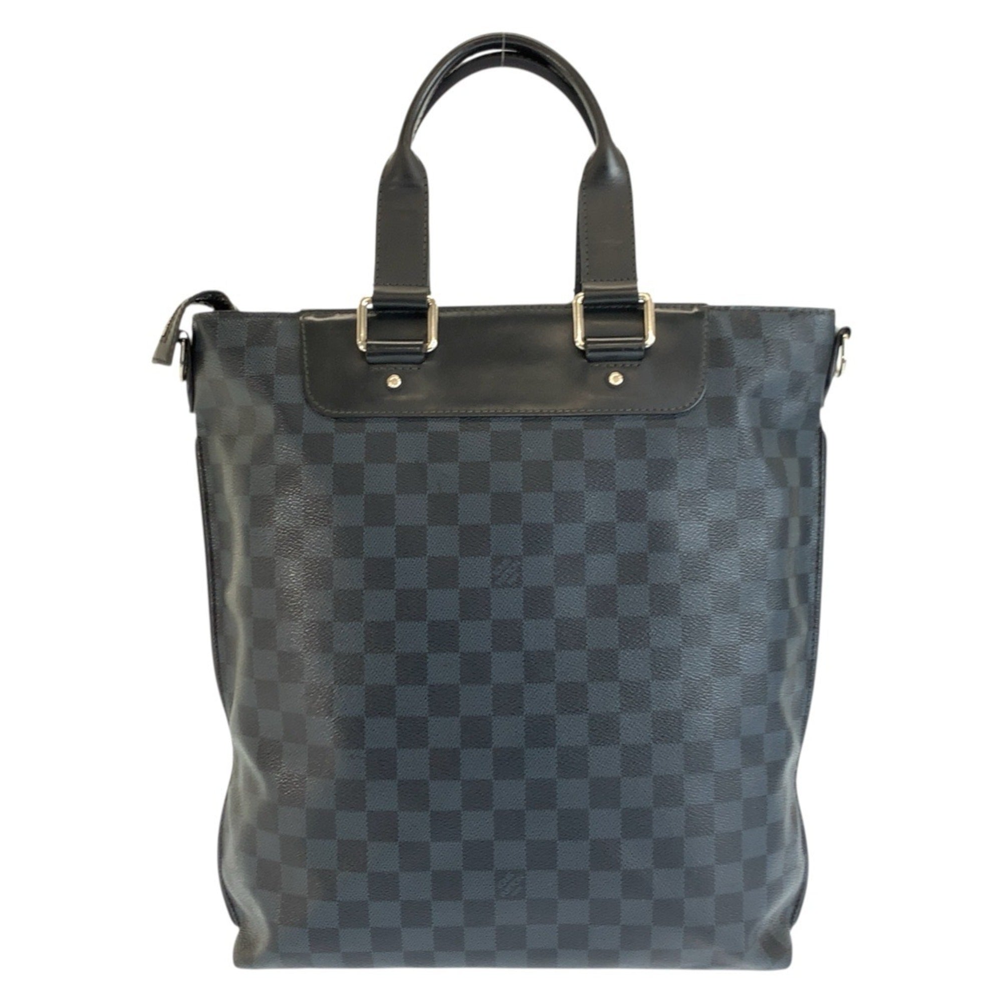 Louis Vuitton Navy Leather Pvc Tote Bag (Pre-Owned)