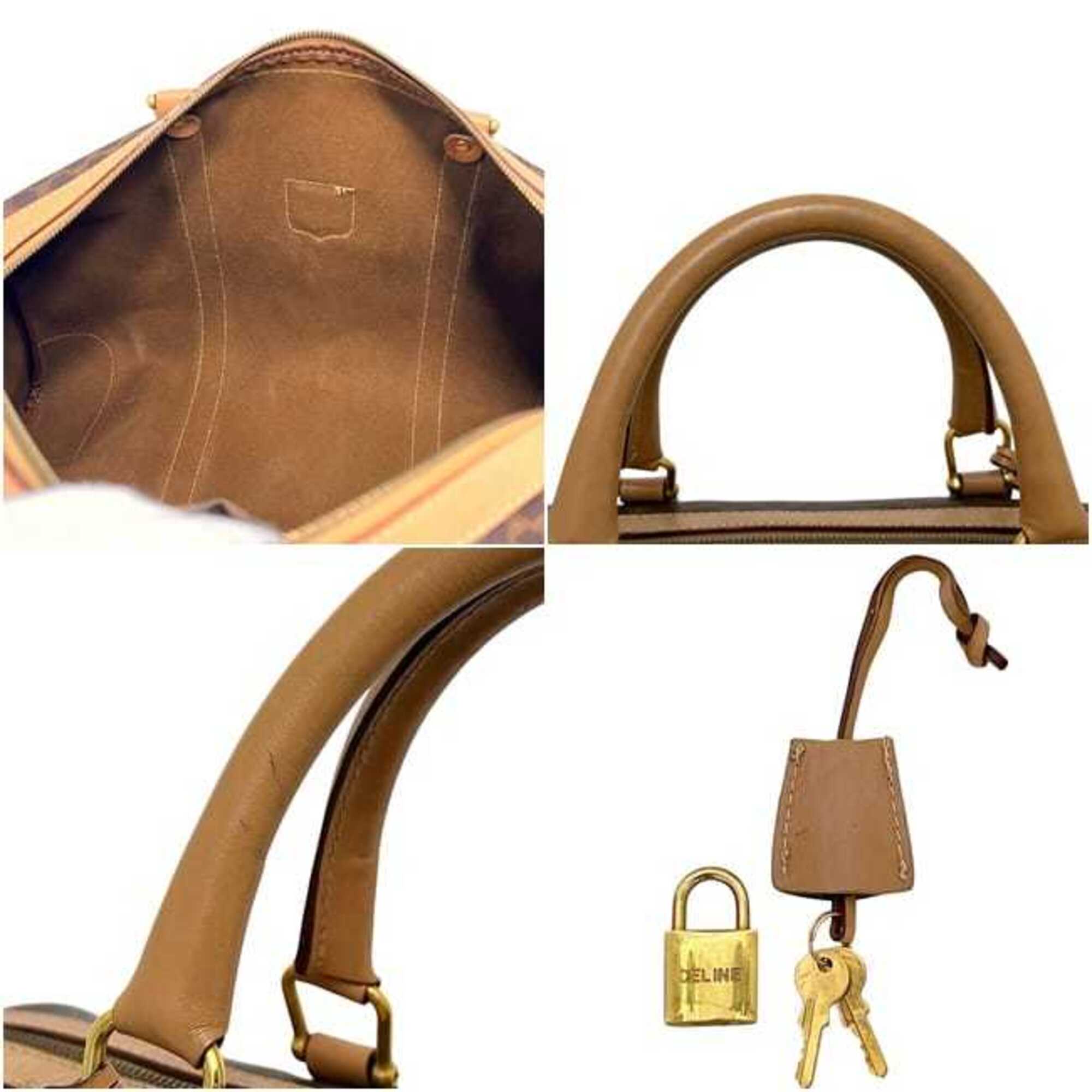 Celine Brown Pvc Leather Boston Bag (Pre-Owned)