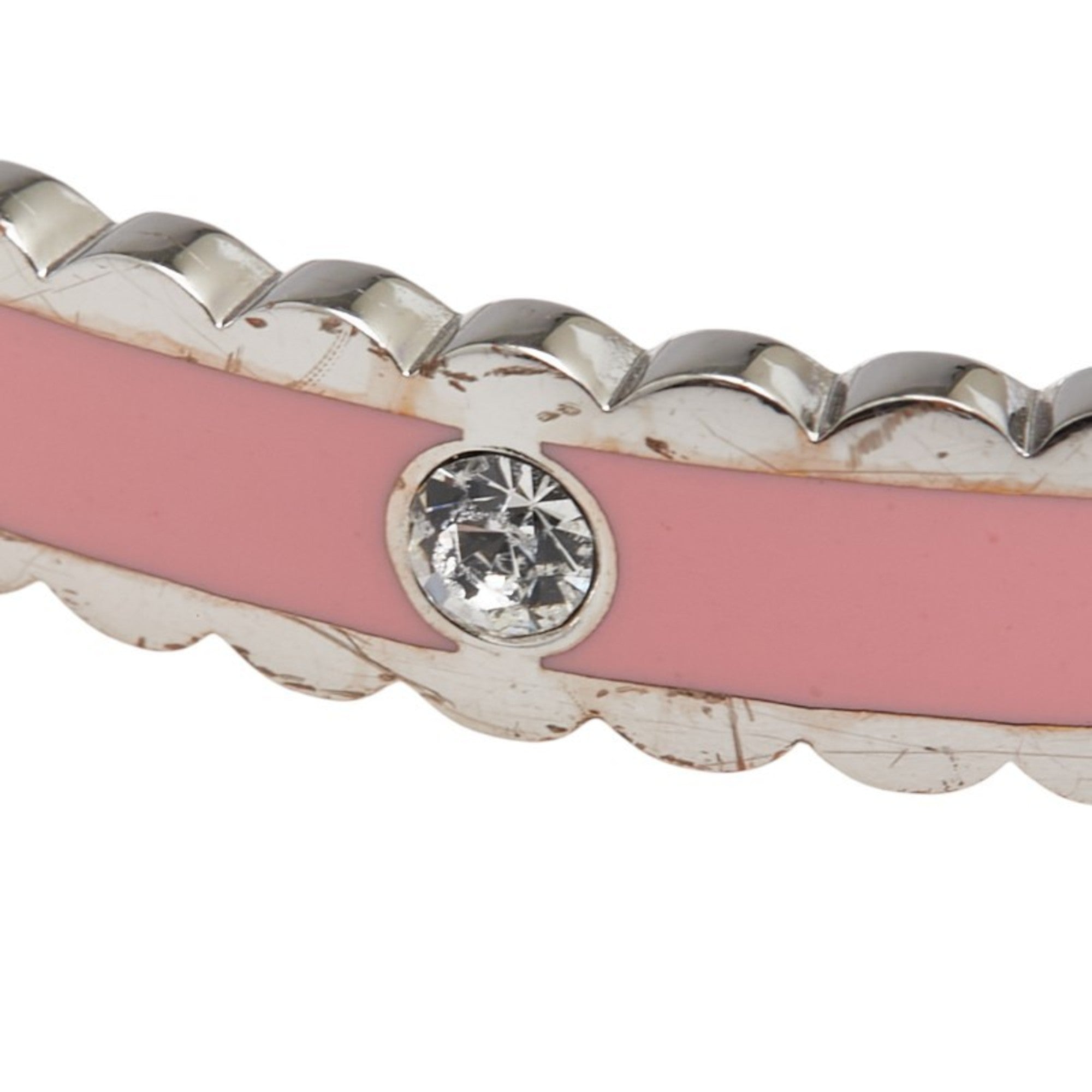 Marc Jacobs Silver Pink Metal Band Ring (Pre-Owned)