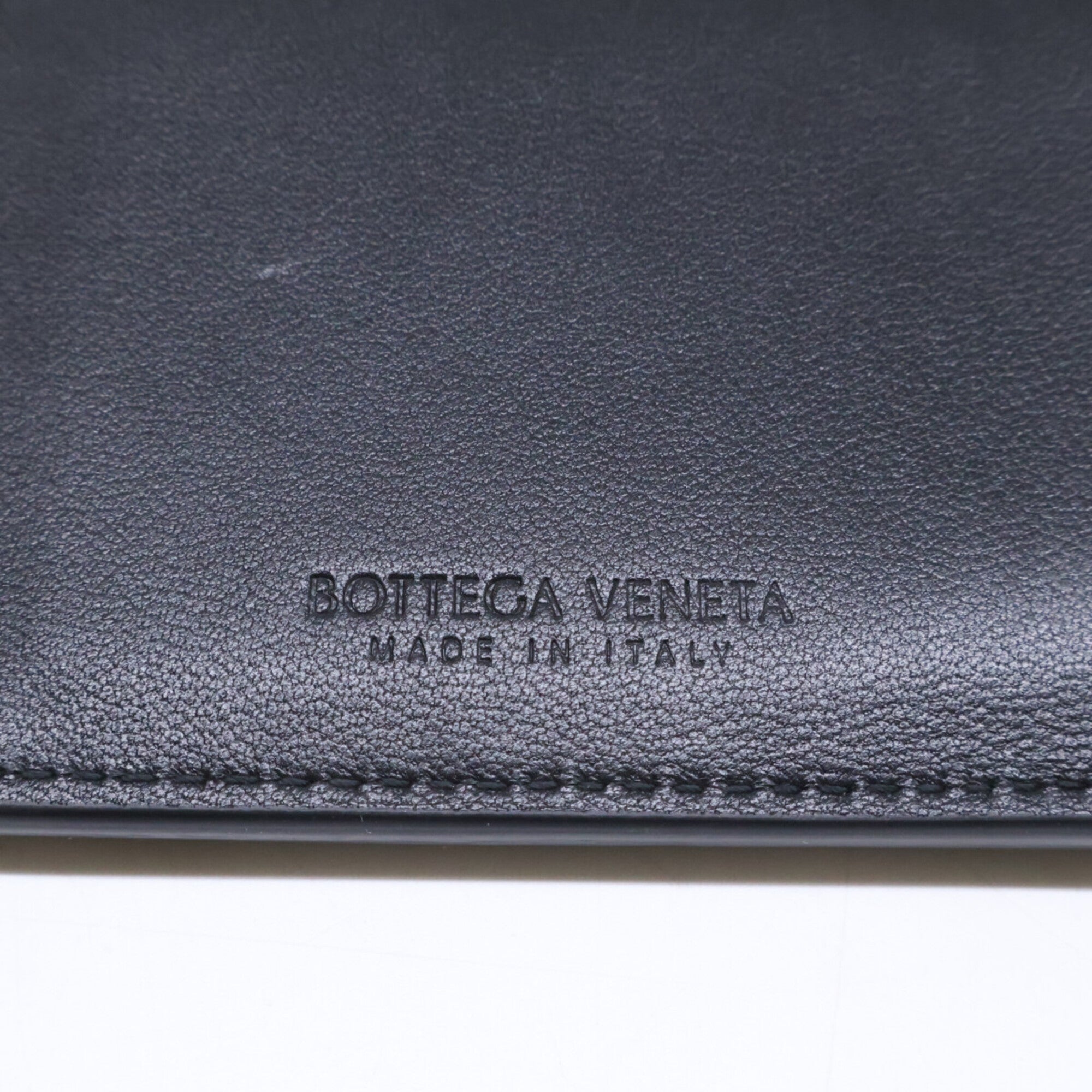 Bottega Veneta Black Leather Coin Purse/Coin Case (Pre-Owned)