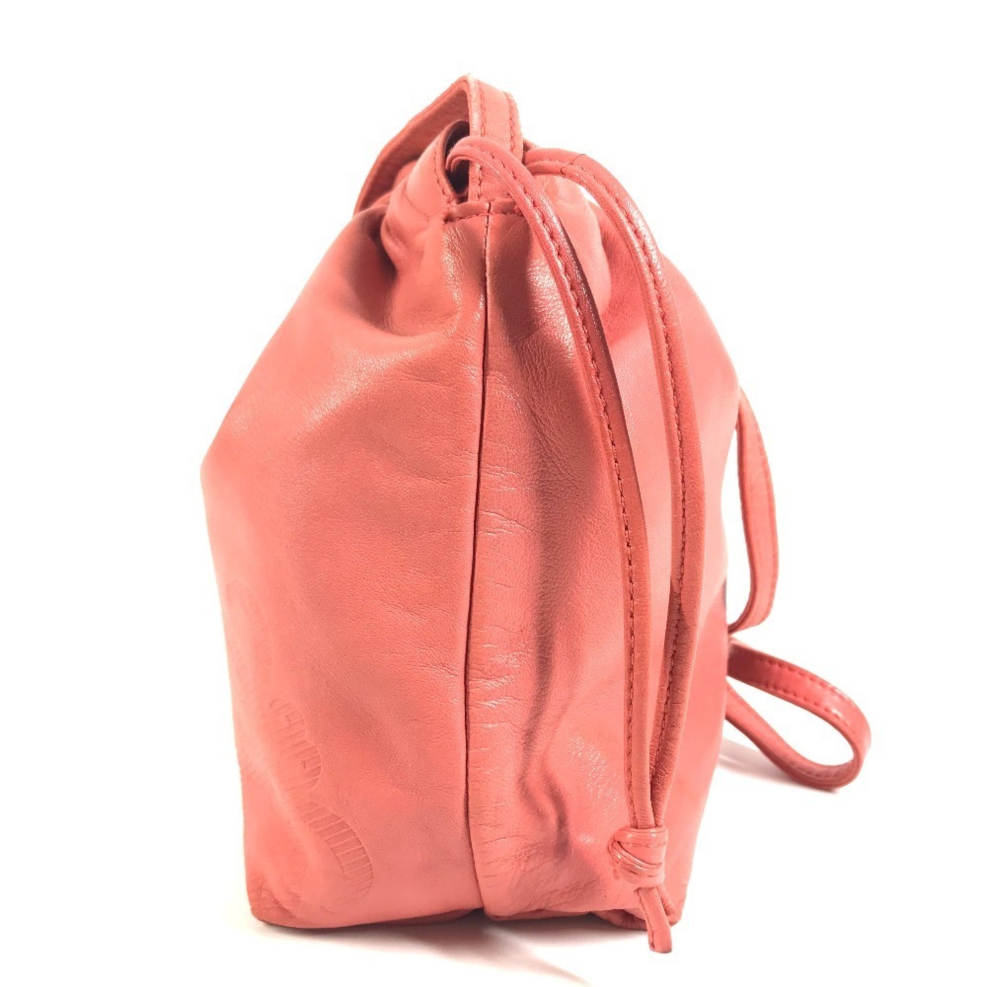 Loewe Pink Red Color Nappa Leather Leather Pochette Shoulder Bag (Pre-Owned)