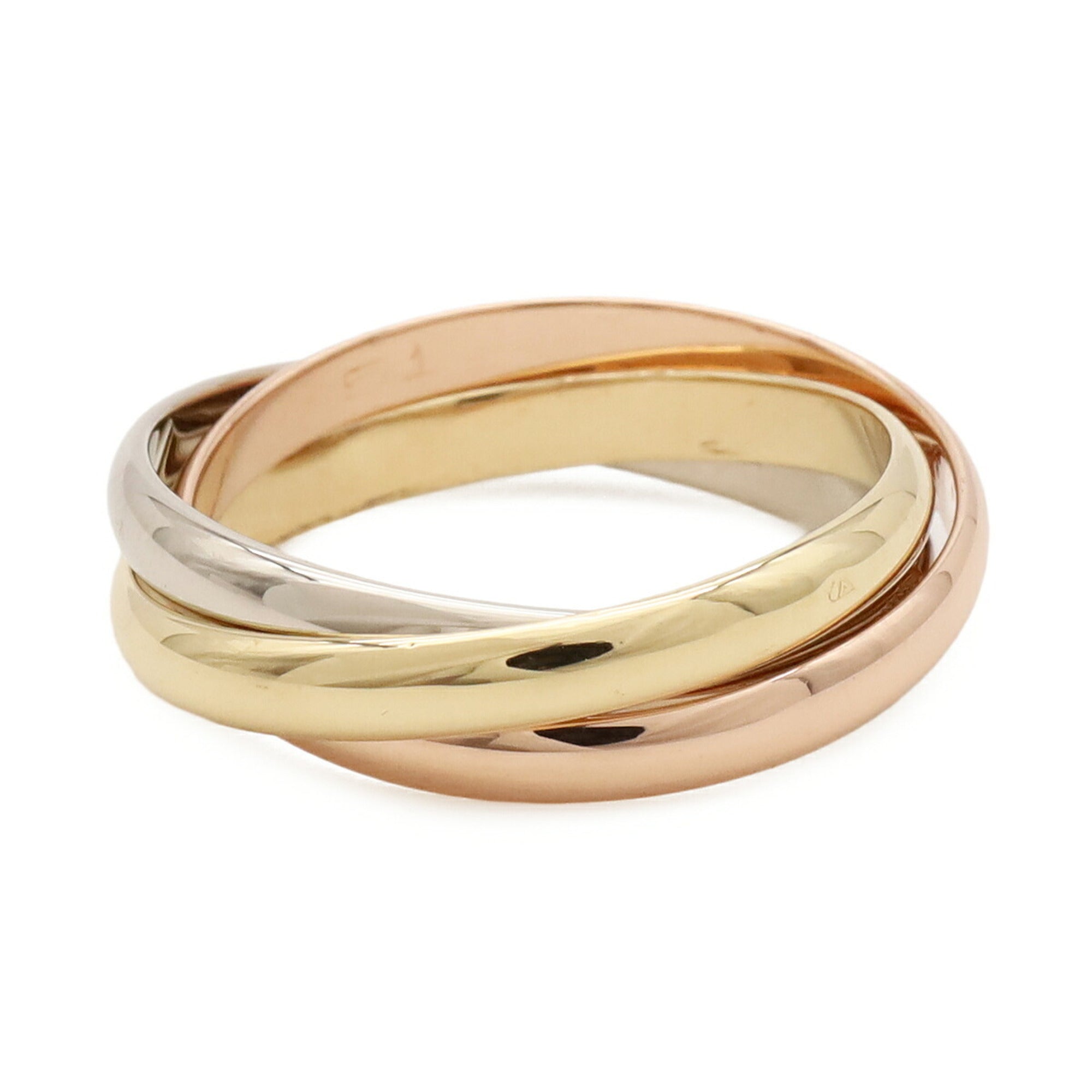 Cartier Trinity Pink Gold White Gold Yellow Gold Yellow Gold (18K) Pink Gold (18K) White Gold (18K) Band Ring (Pre-Owned)