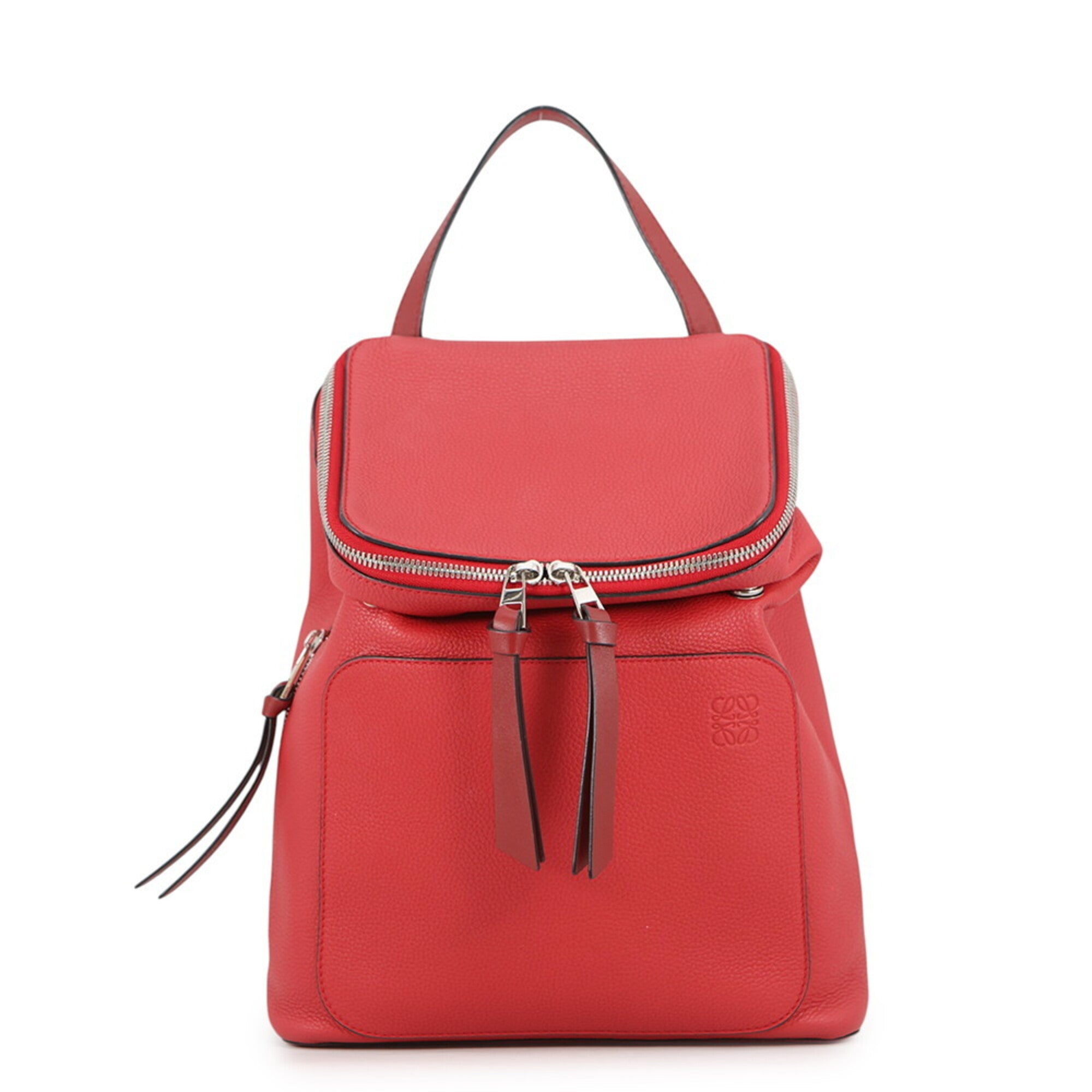 Loewe Red Color Leather Handbag (Pre-Owned)