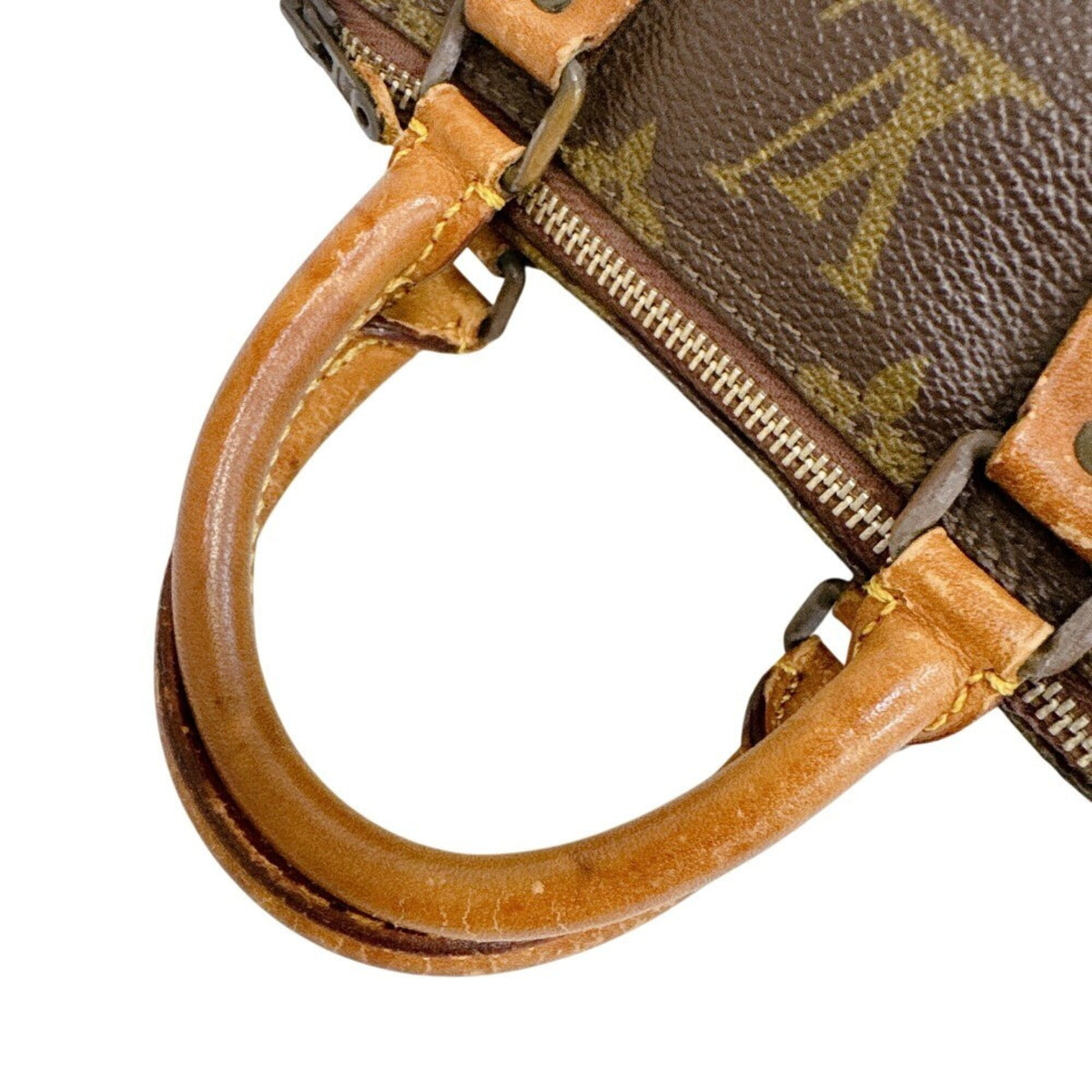 Louis Vuitton Brown Monogram Canvas Leather Handbag (Pre-Owned)