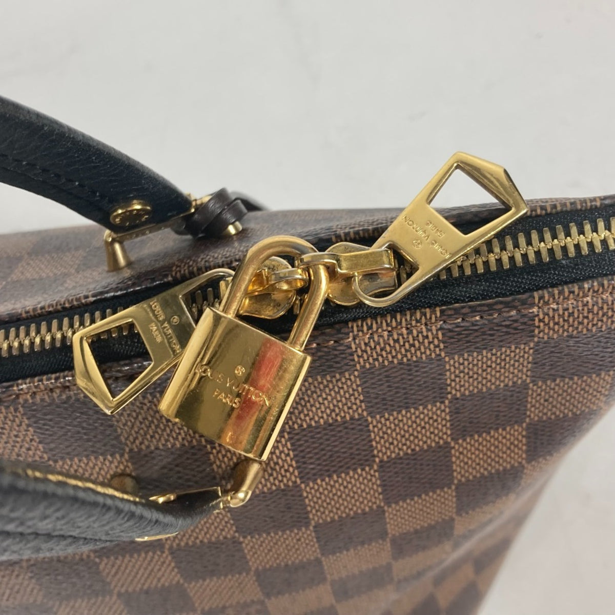 Louis Vuitton Black Brown Damier Canvas Noir Damier Canvas Leather Shoulder Bag Tote Bag (Pre-Owned)