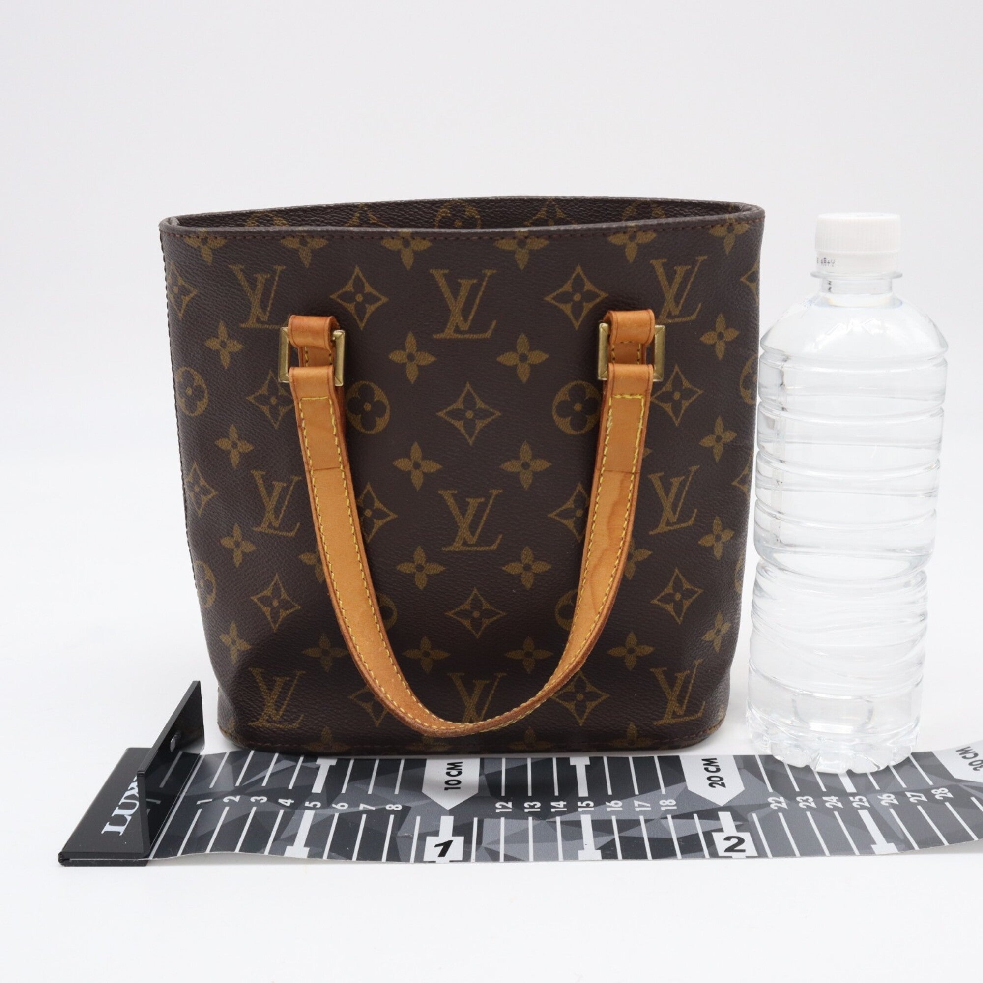 Louis Vuitton Beige Brown Coated Canvas Leather Handbag (Pre-Owned)
