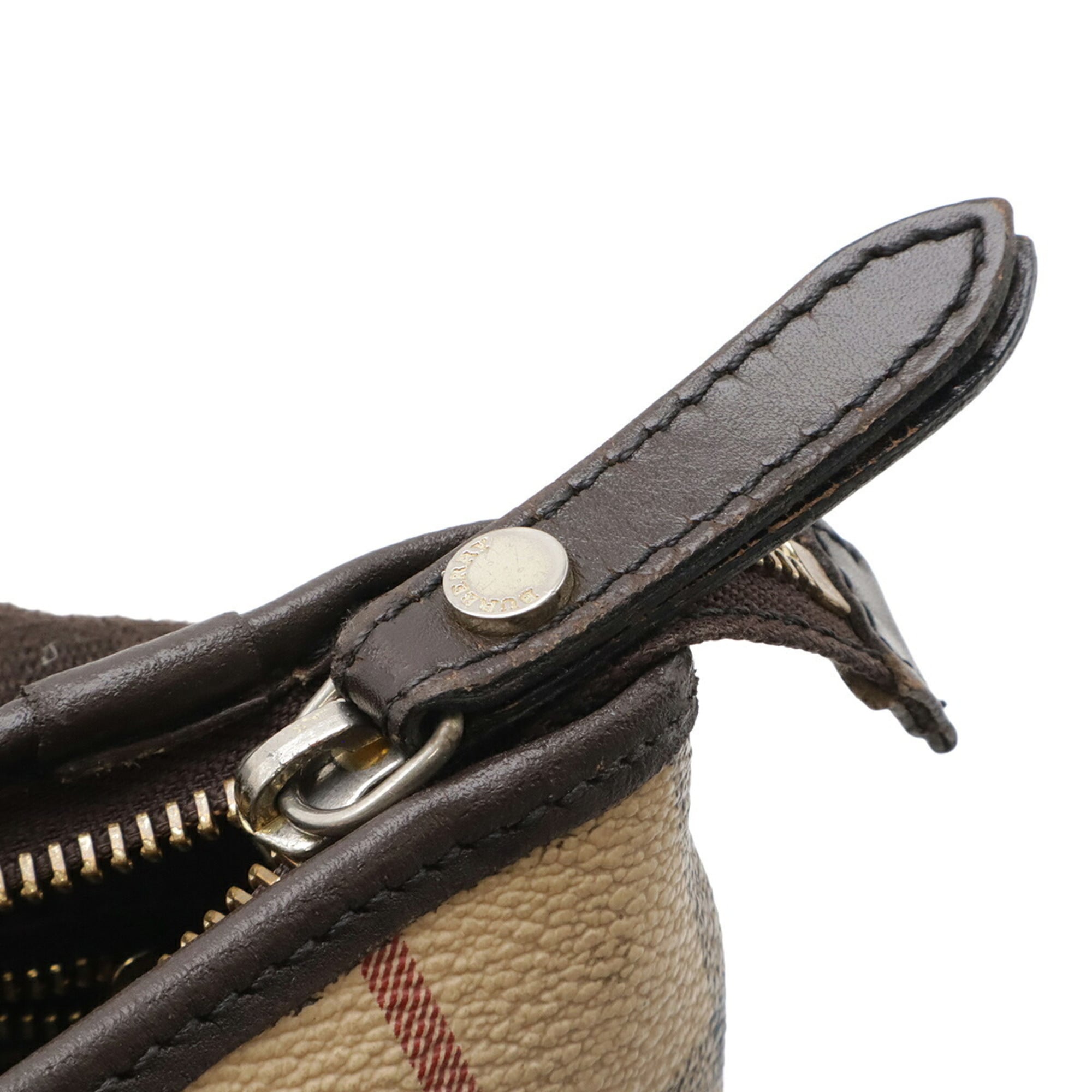 Burberry Beige Black Bordeaux Pvc Leather Pochette Shoulder Bag (Pre-Owned)