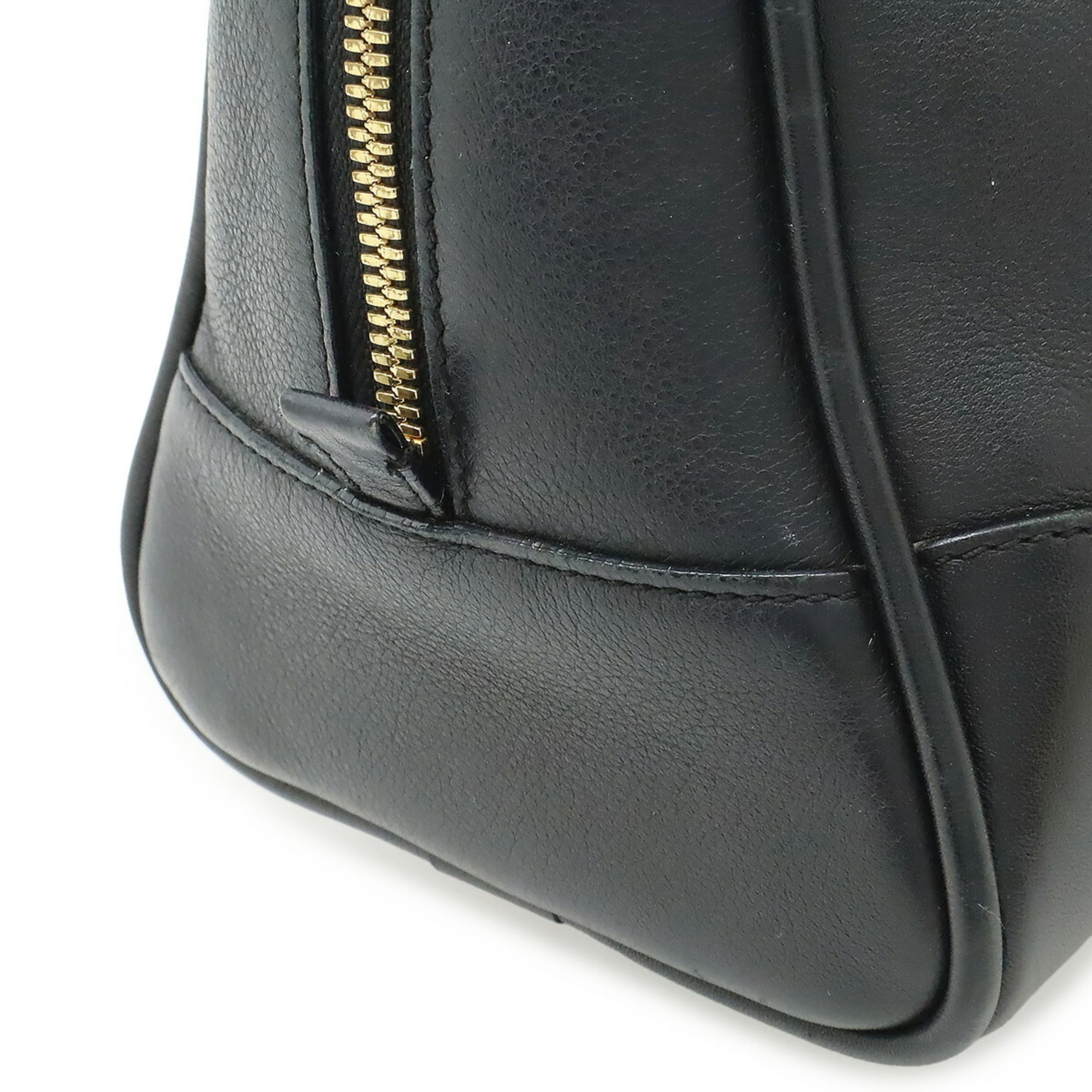 Loewe Amazona Black Leather Handbag Shoulder Bag (Pre-Owned)